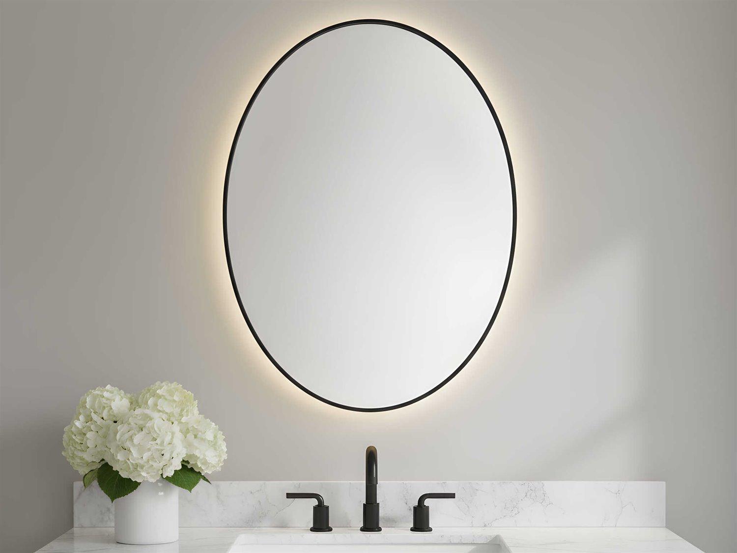 Generation Lighting Cadre Midnight Black Round Wall Mirror