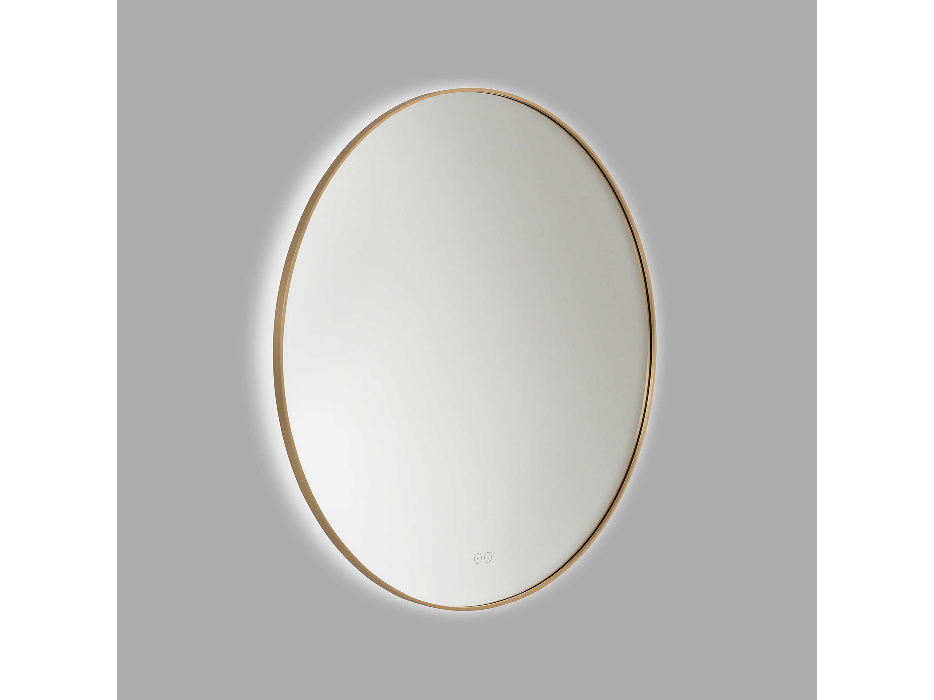 Generation Lighting Cadre Satin Brass Round Wall Mirror