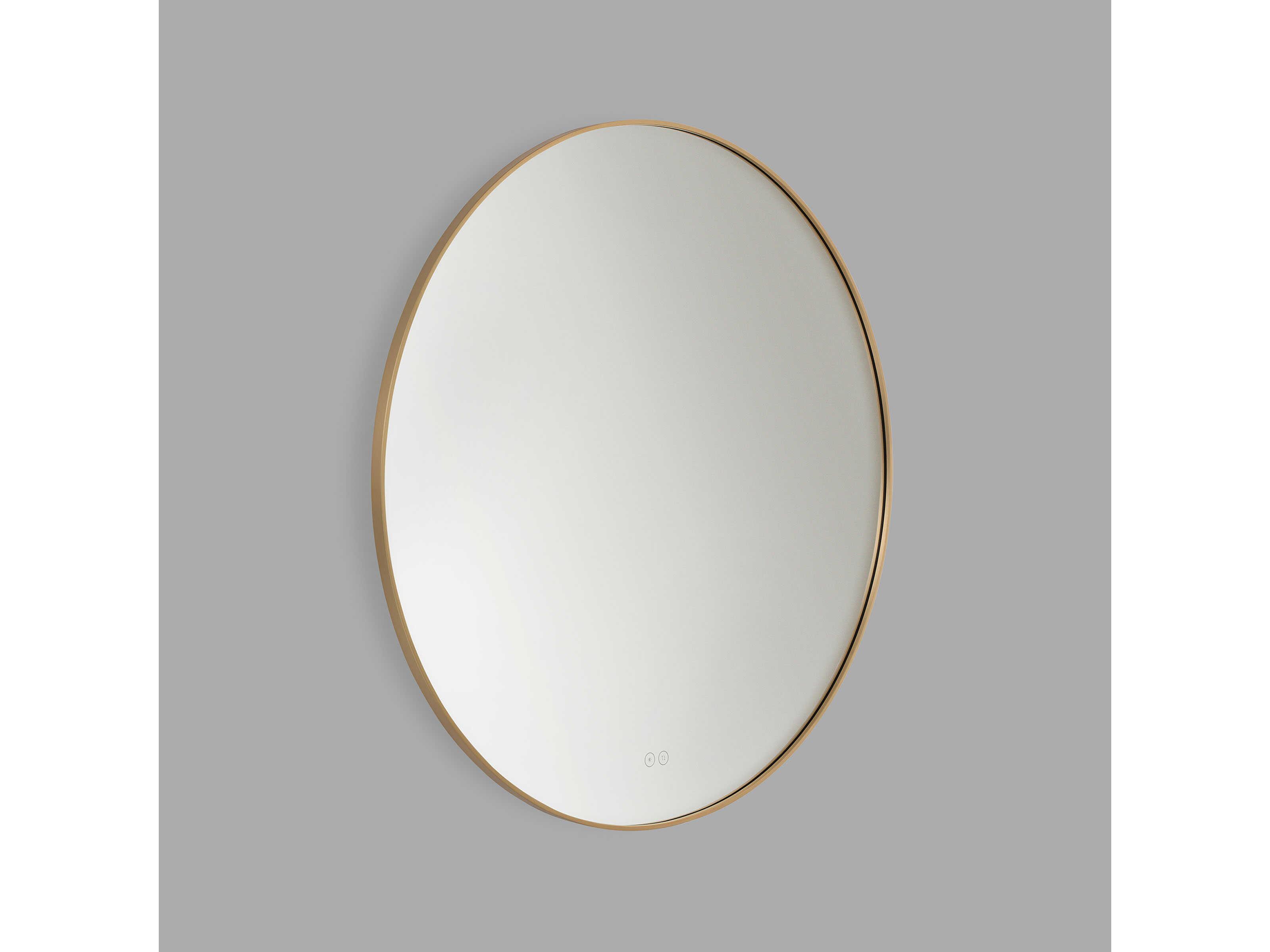Generation Lighting Cadre Satin Brass Round Wall Mirror