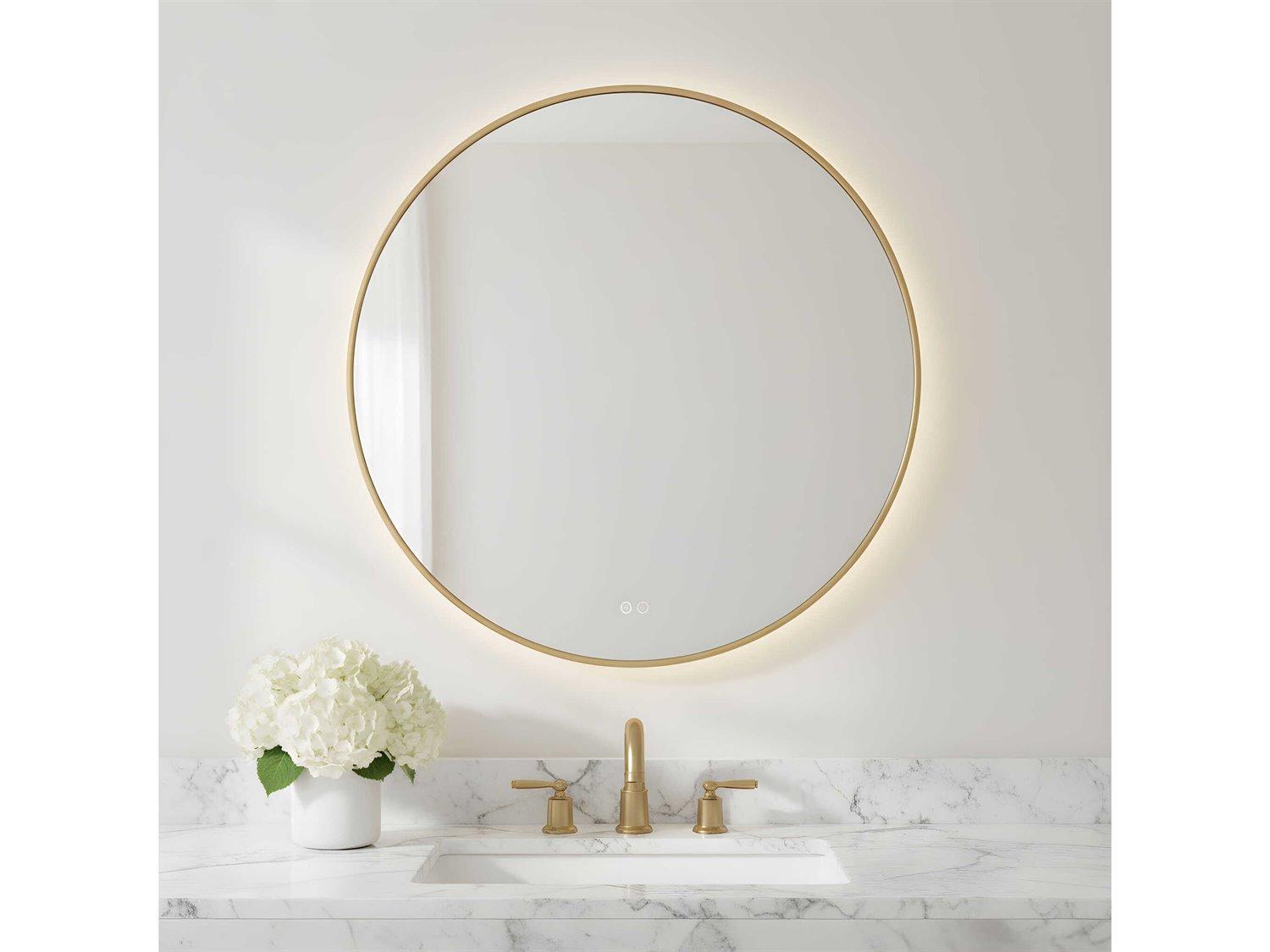 Generation Lighting Cadre Satin Brass Round Wall Mirror