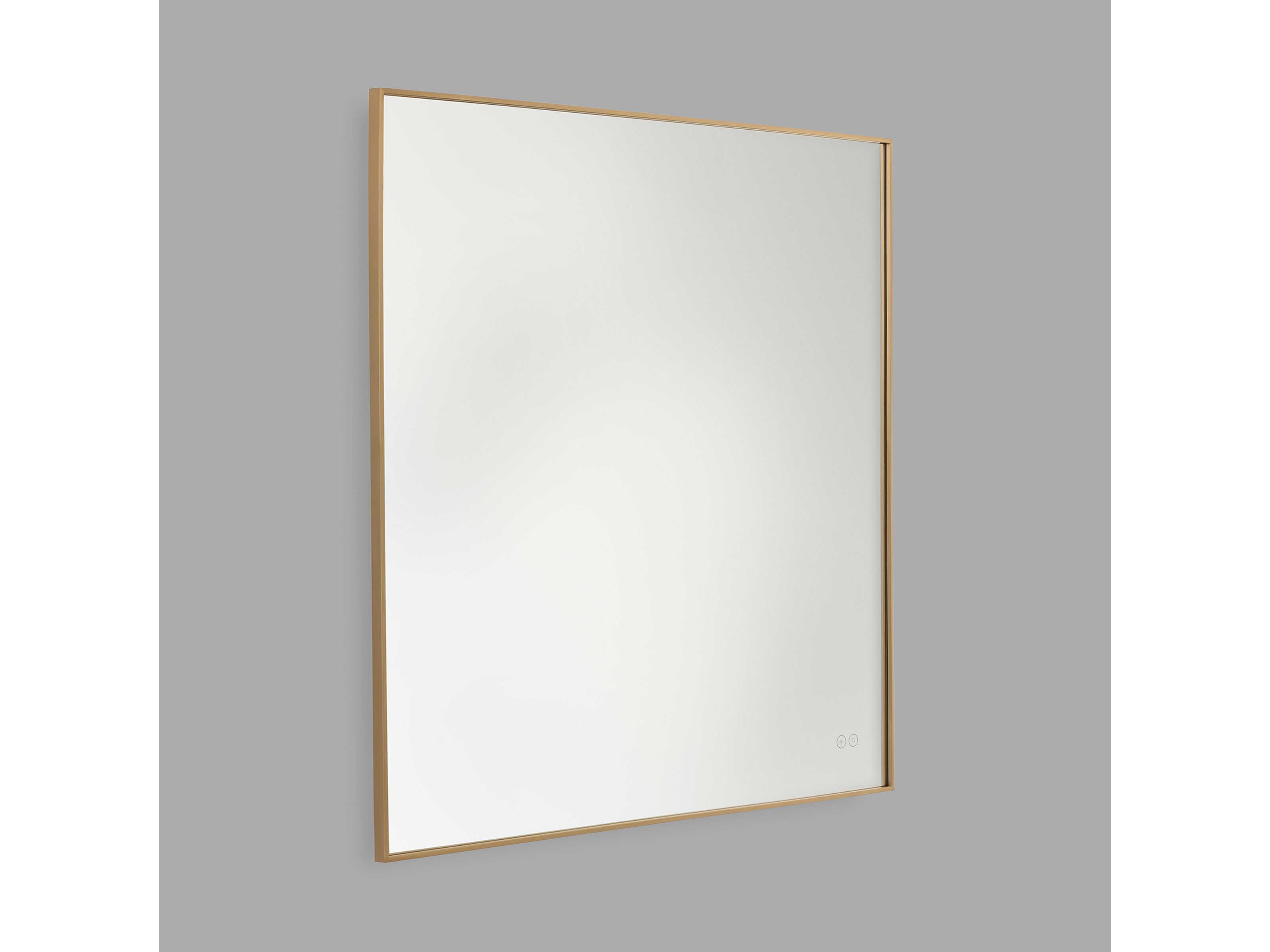 Generation Lighting Cadre Satin Brass Square Wall Mirror