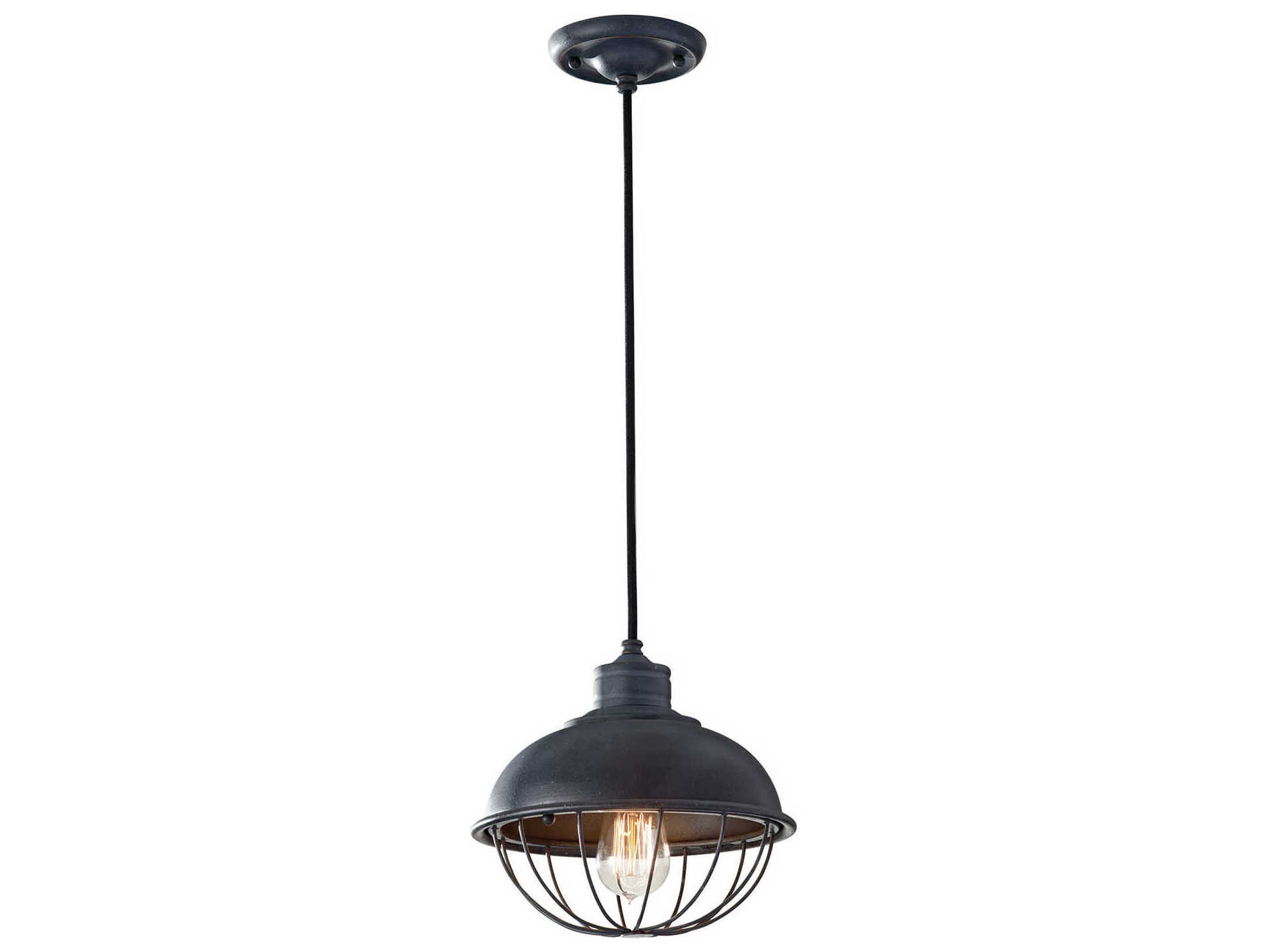 Generation Lighting Urban Renewal 1-Light Antique Forged Iron Black Mini Pendant