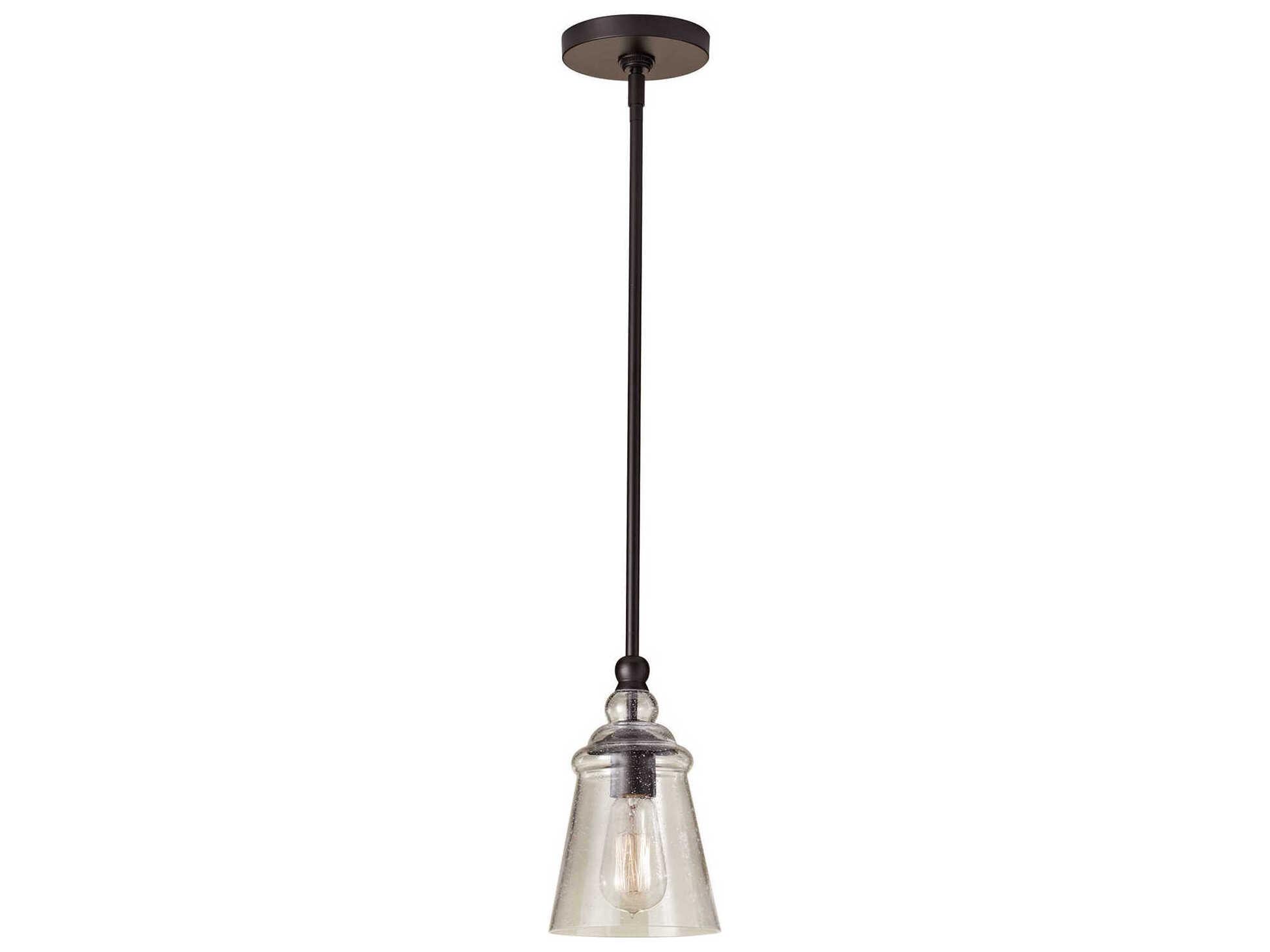 Generation Lighting Urban Renewal 1-Light Oil Rubbed Bronze Glass Bell Mini Pendant
