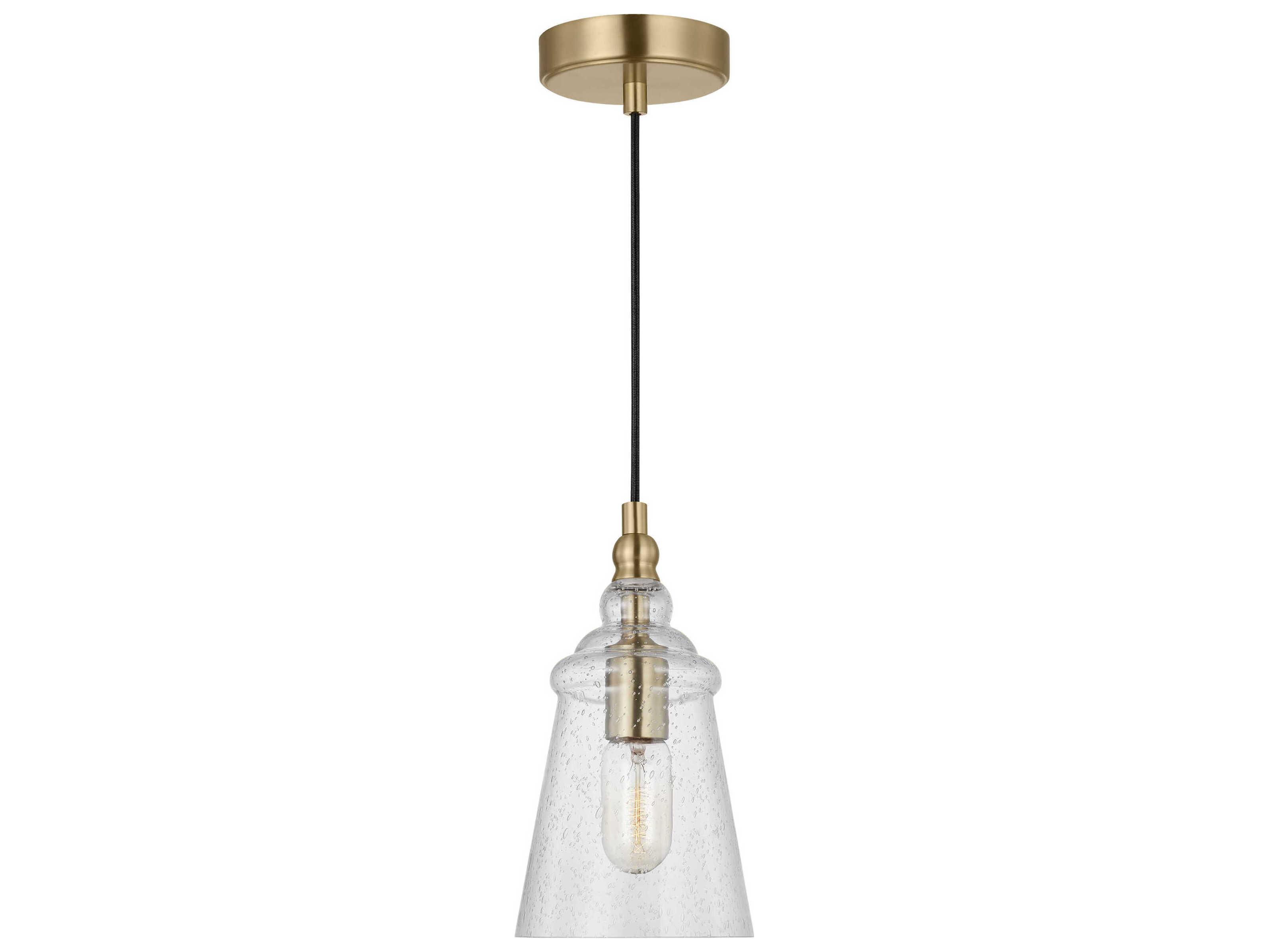Generation Lighting Loras 1-Light Satin Brass Bell Mini Pendant