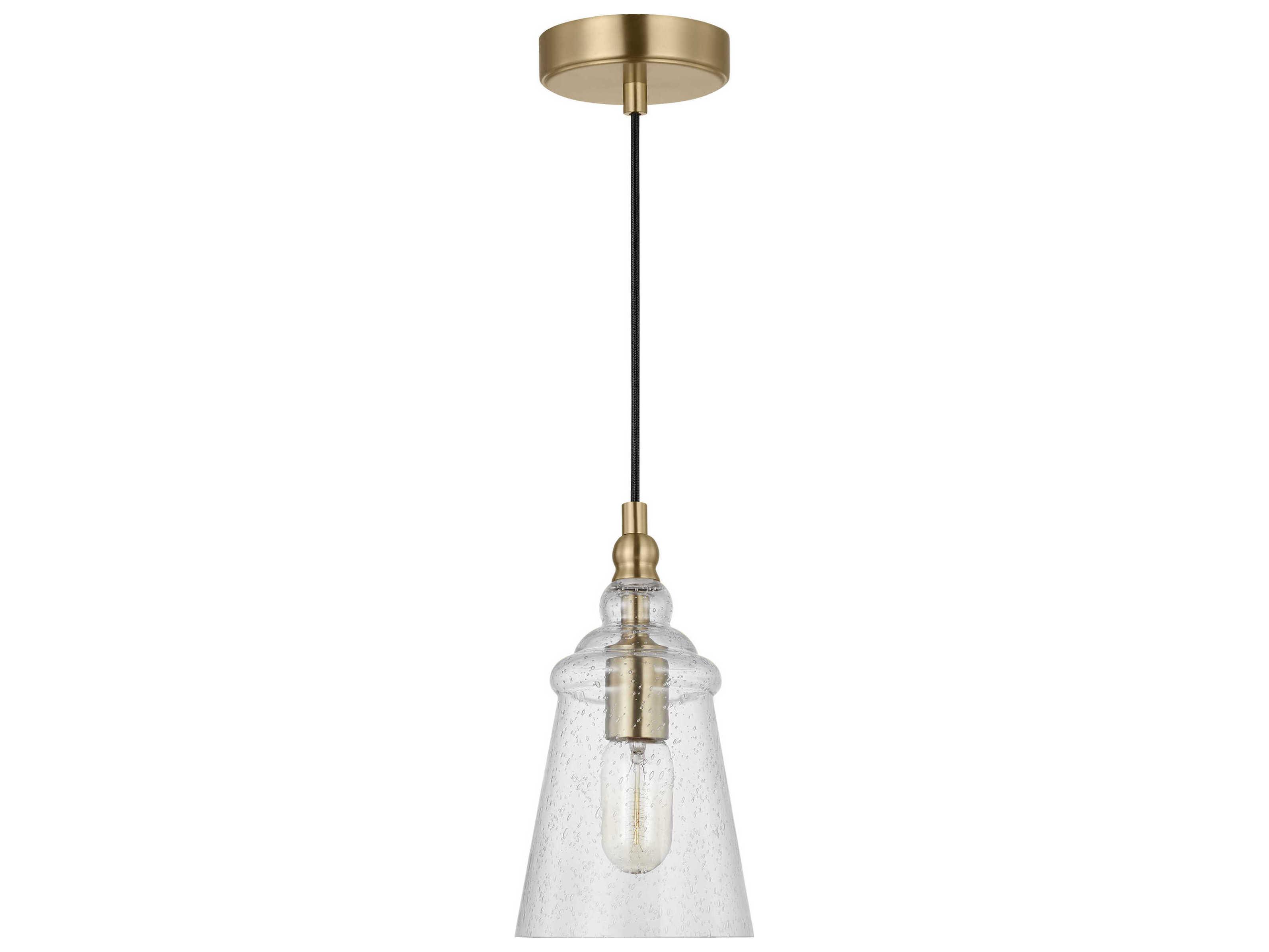 Generation Lighting Loras 1-Light Satin Brass Bell Mini Pendant