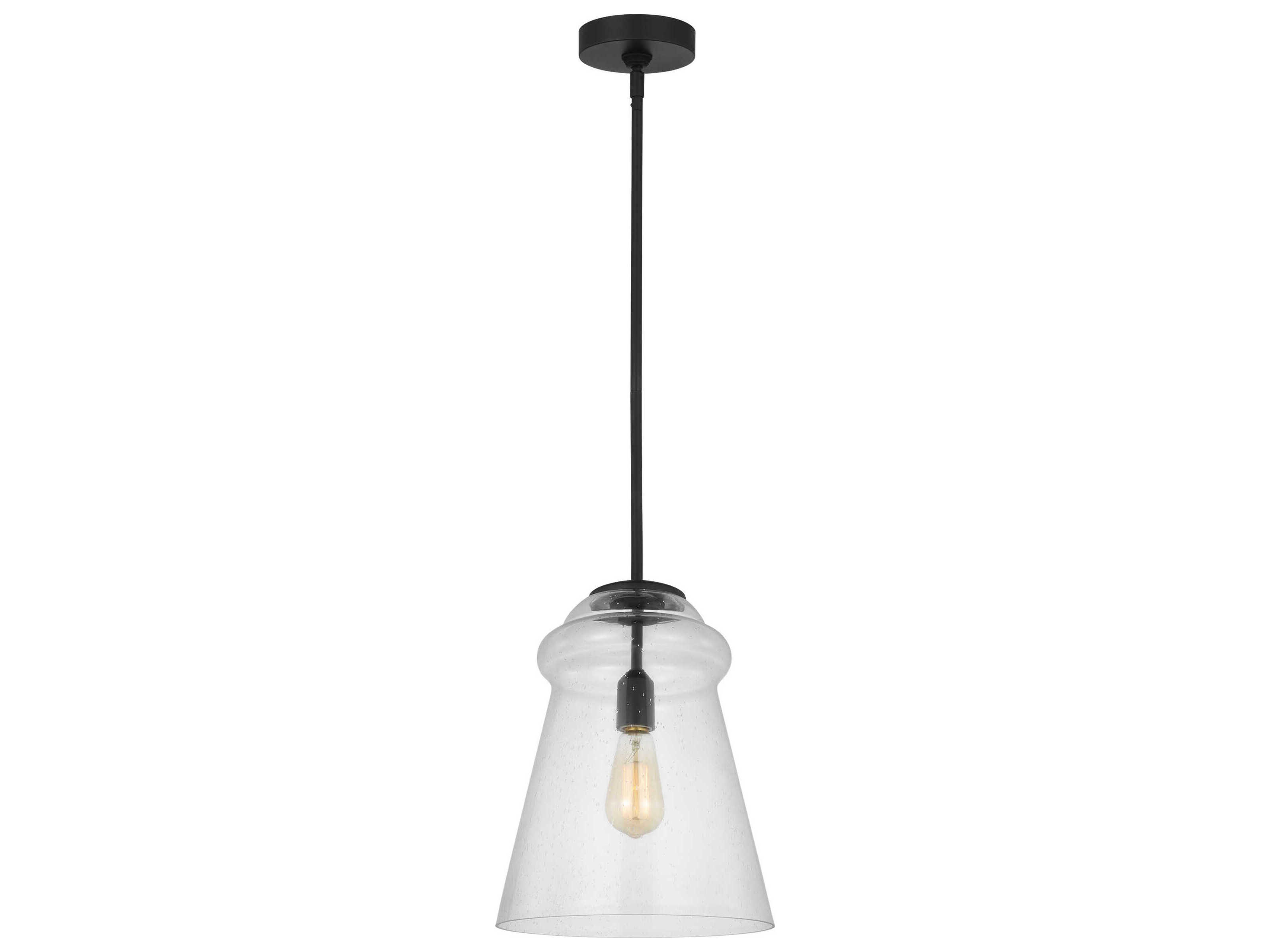 Generation Lighting Loras 1-Light Midnight Black Bell Mini Pendant