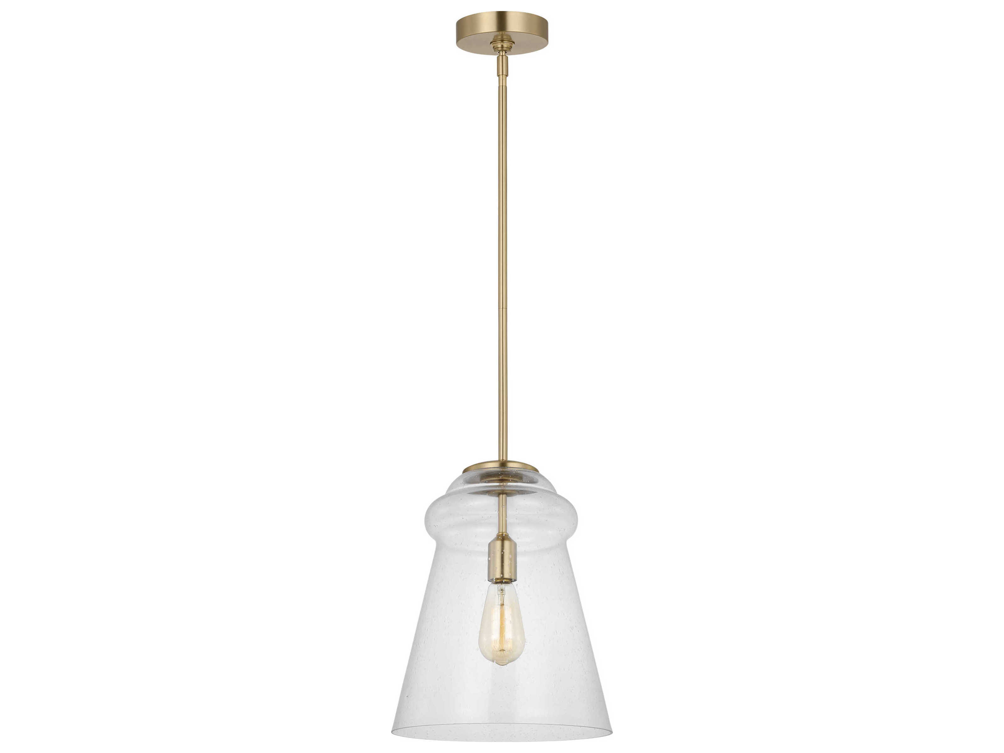 Generation Lighting Loras 1-Light Satin Brass Bell Mini Pendant