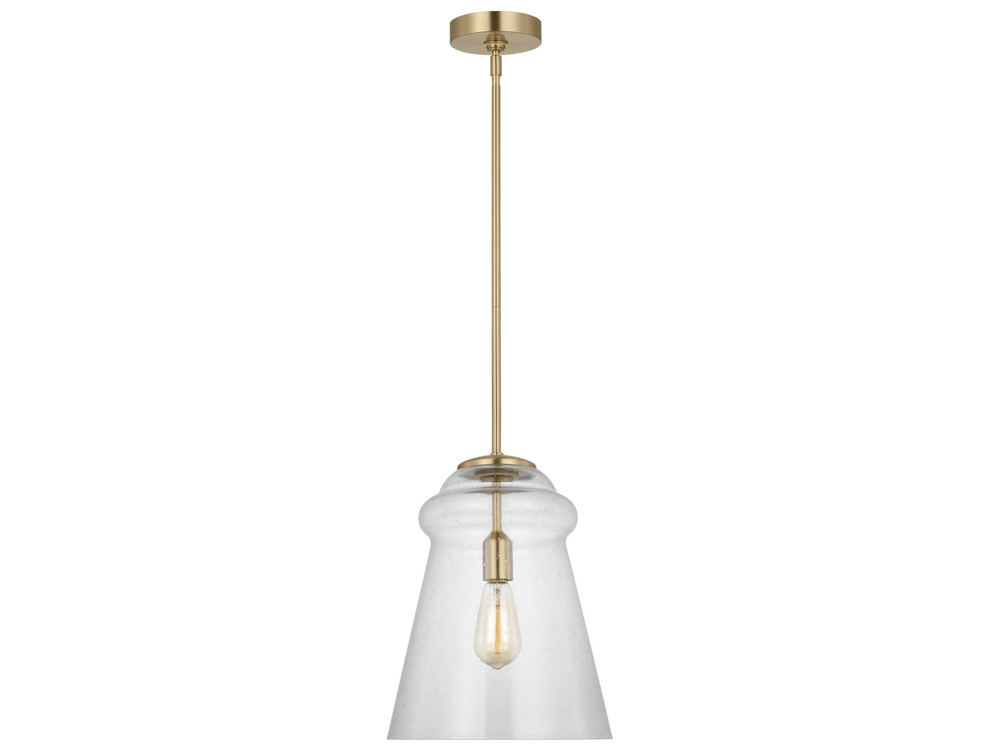 Generation Lighting Loras 1-Light Satin Brass Bell Mini Pendant