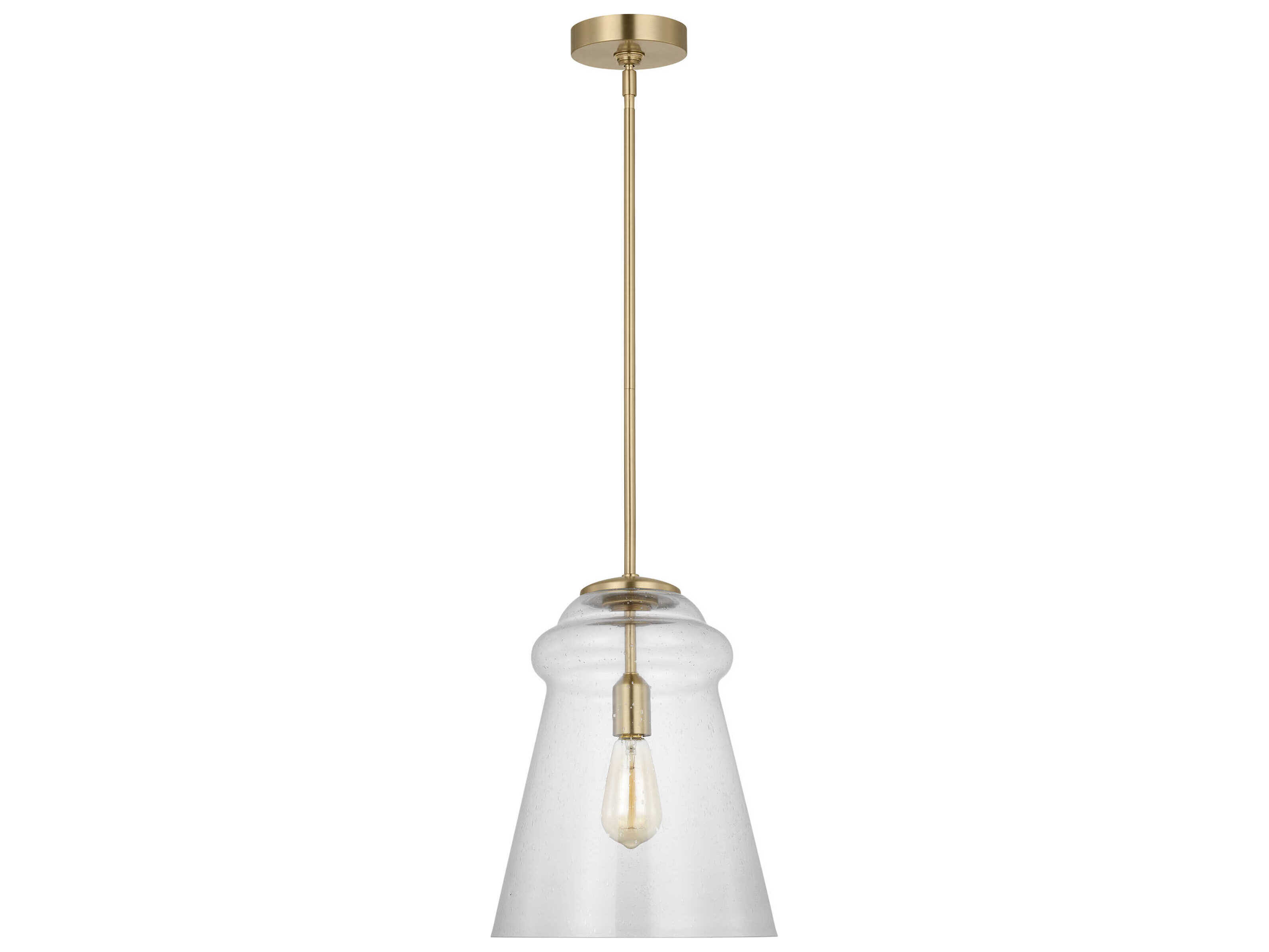 Generation Lighting Loras 1-Light Satin Brass Bell Mini Pendant