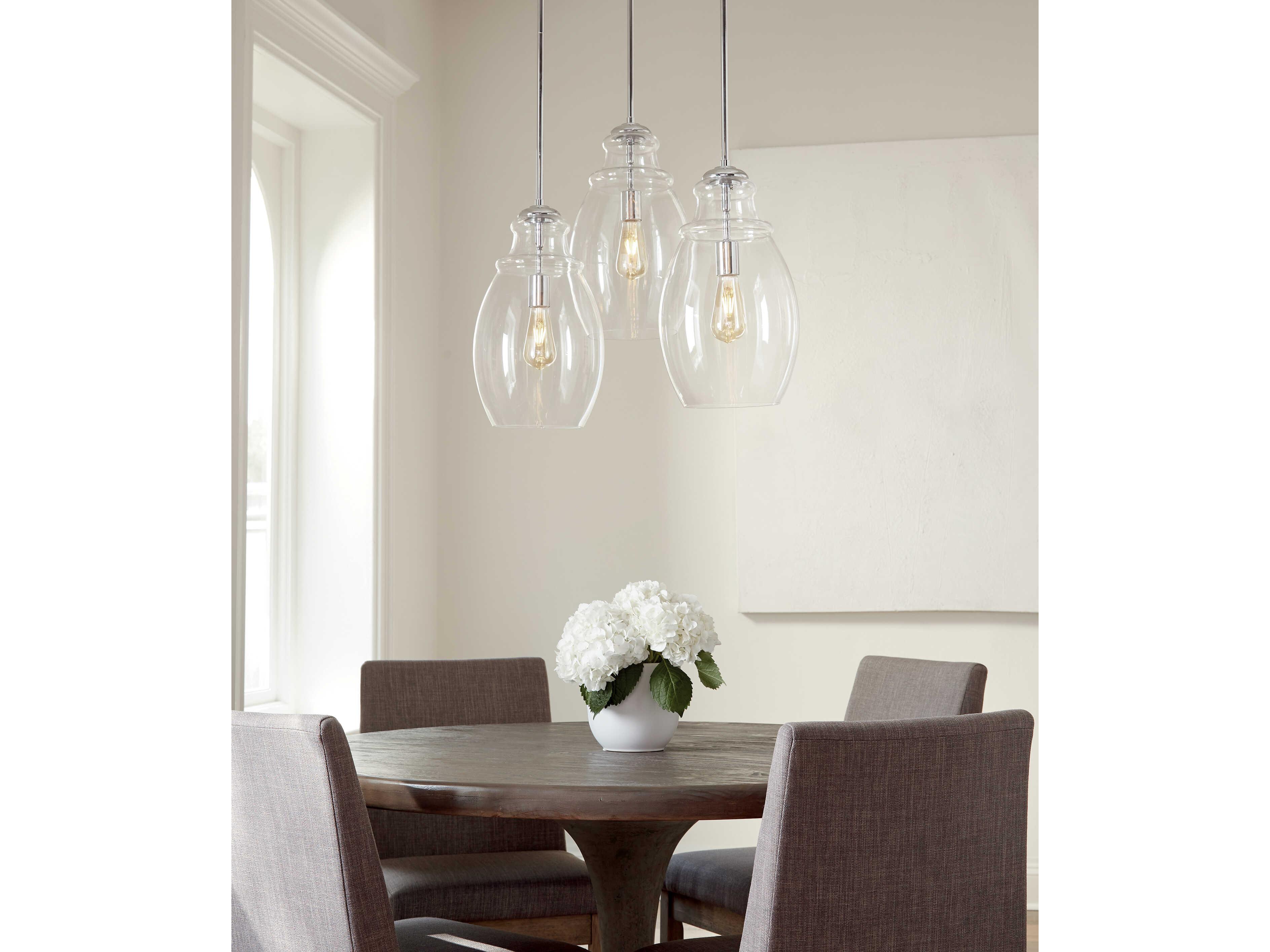 Generation Lighting Marino 1-Light Chrome Glass Bell Mini Pendant