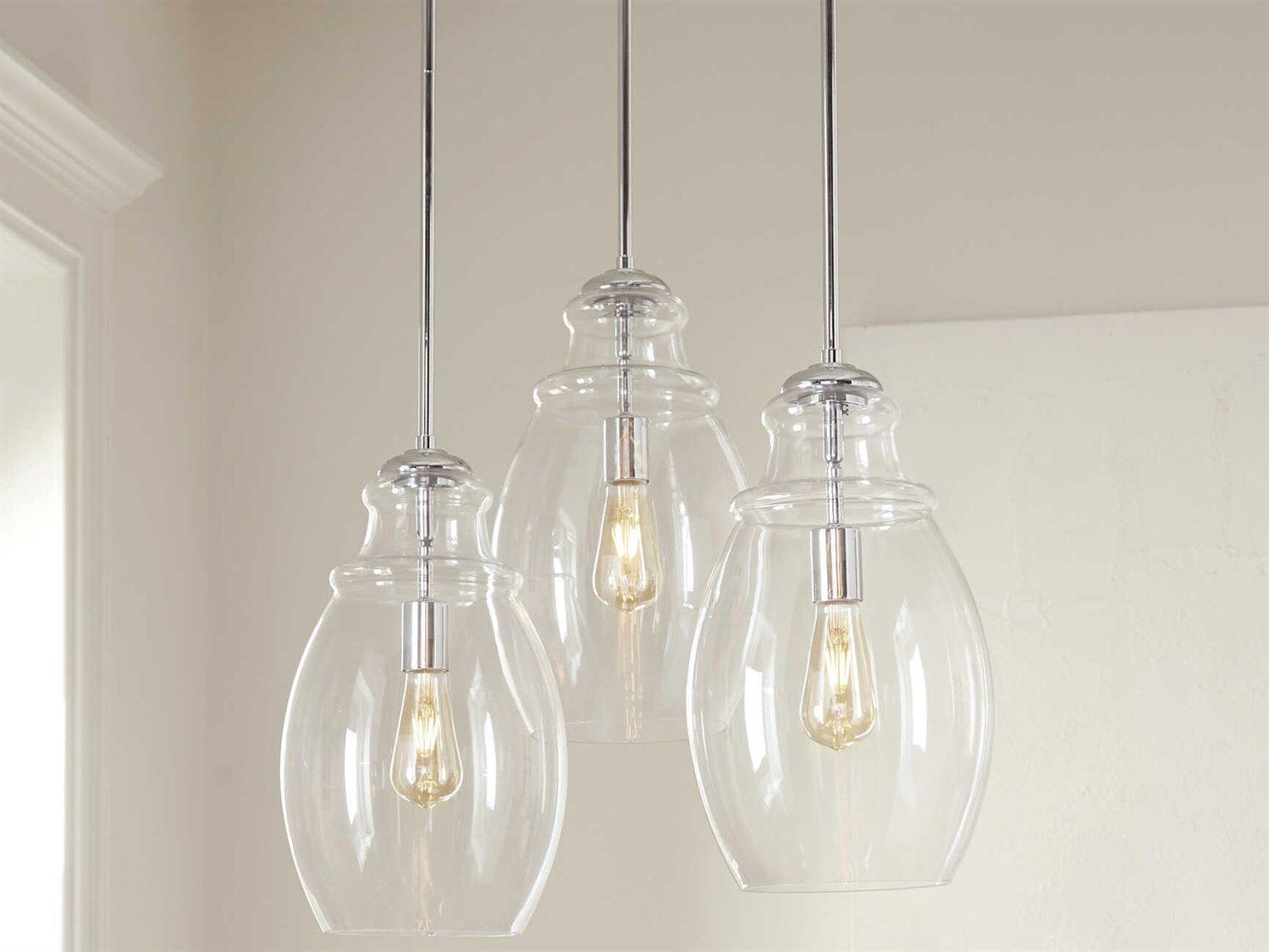 Generation Lighting Marino 1-Light Chrome Glass Bell Mini Pendant