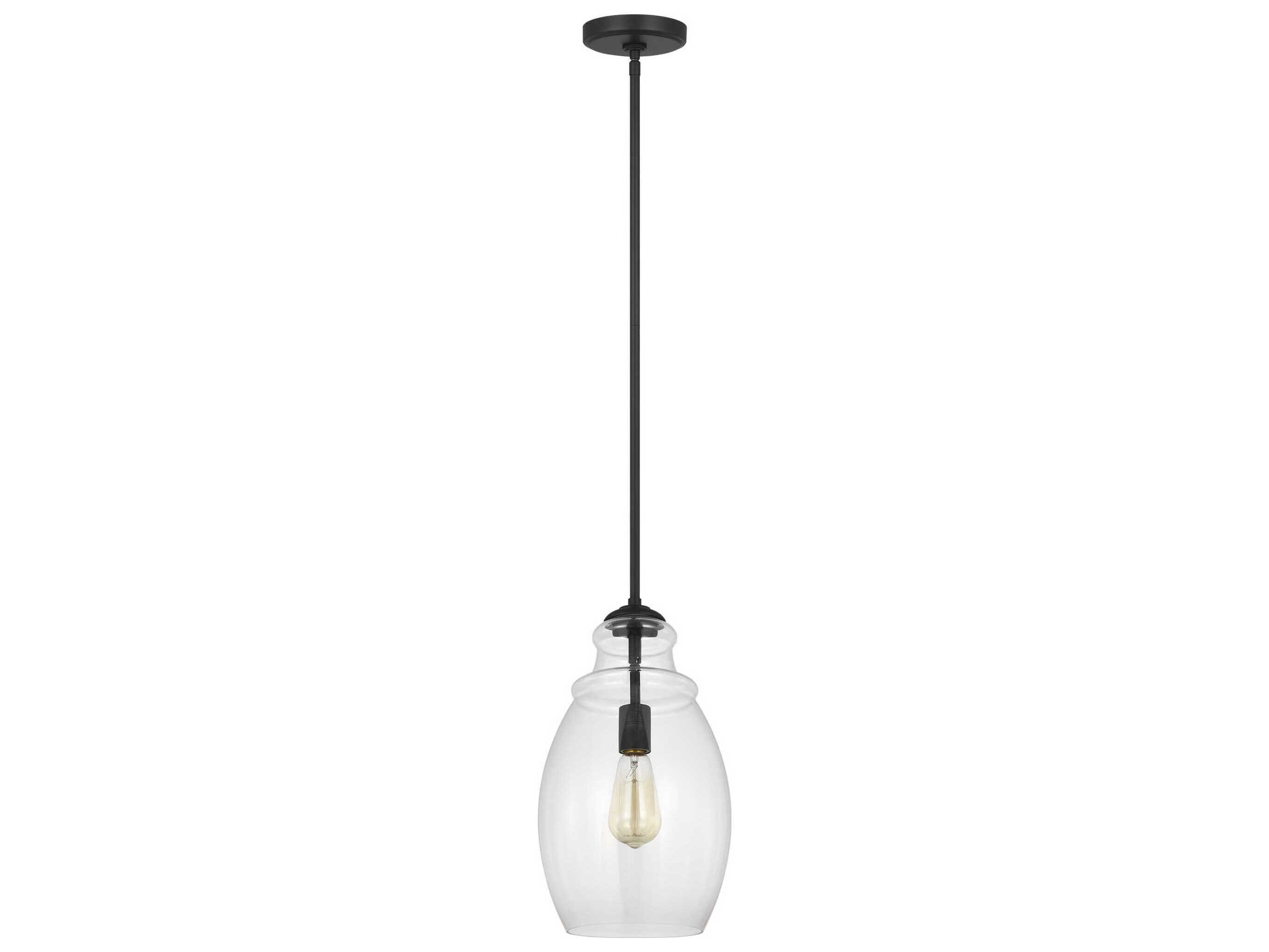 Generation Lighting Marino 1-Light Midnight Black Mini Pendant