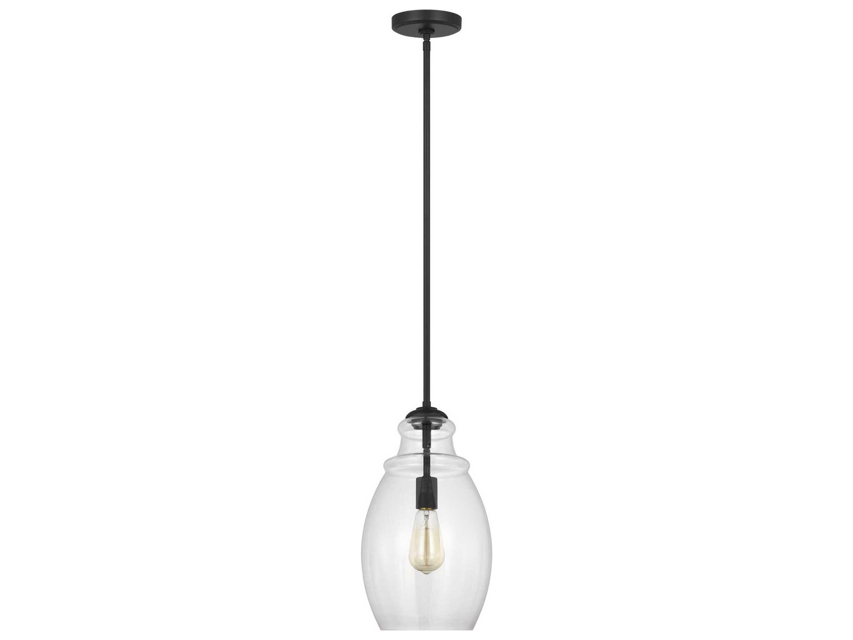 Generation Lighting Marino 1-Light Midnight Black Mini Pendant