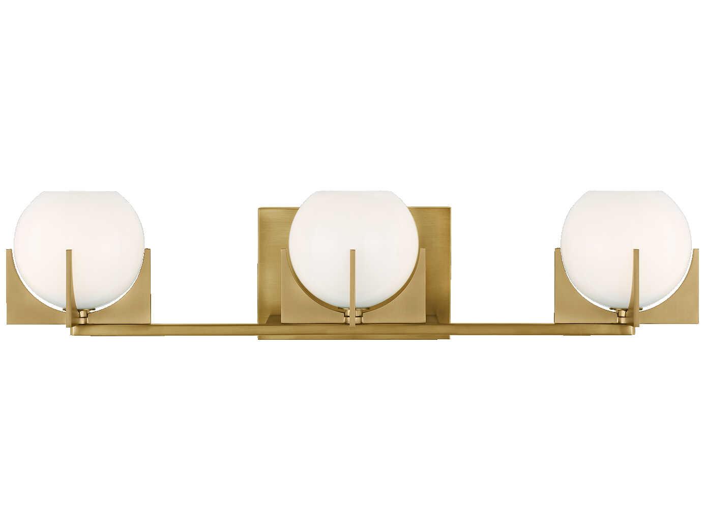 Generation Lighting Abbott 3-Light Burnished Brass Glass LED Vanity Light