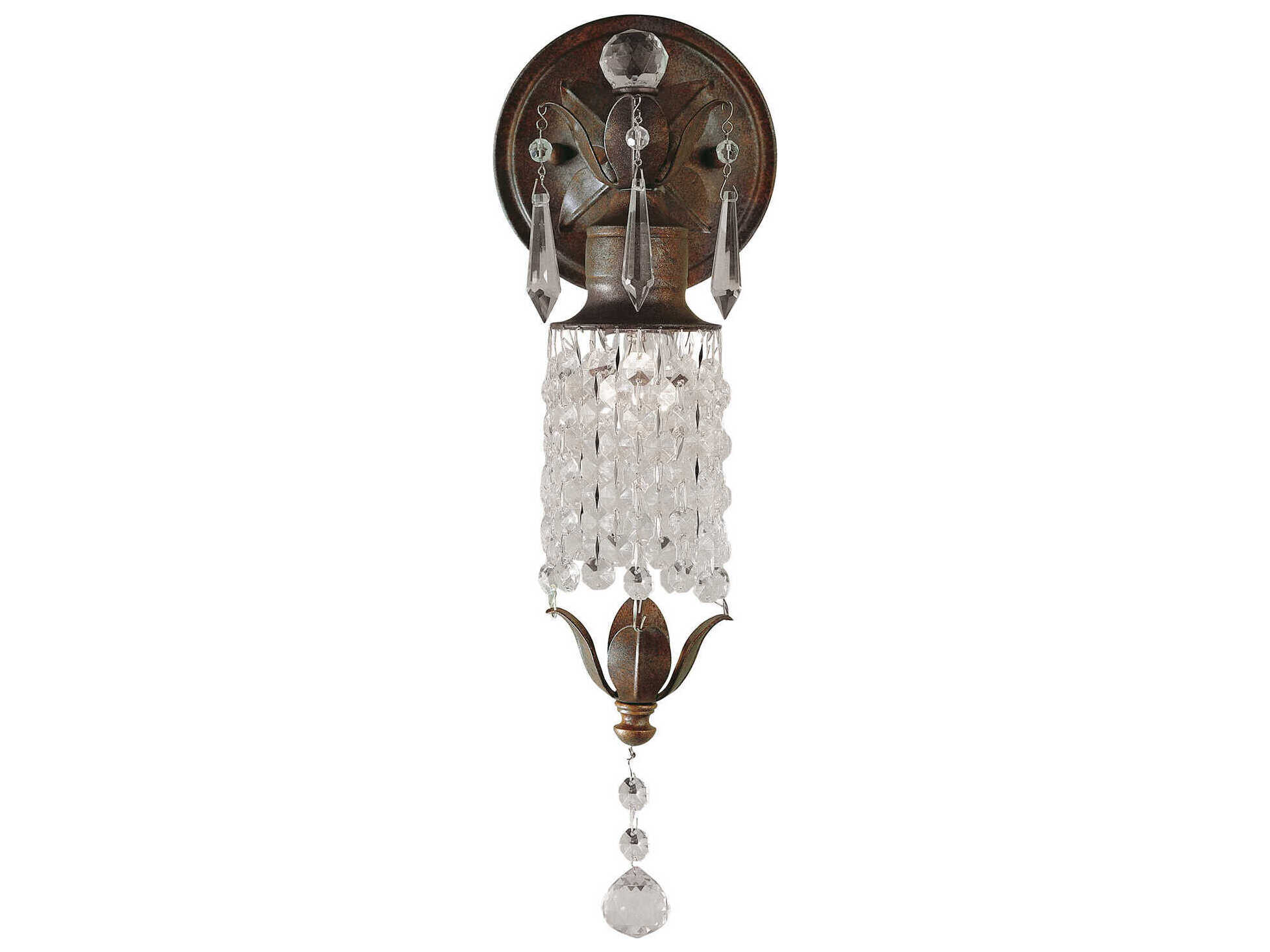 Generation Lighting Maison De Ville 1-Light British Bronze Crystal Wall Sconce