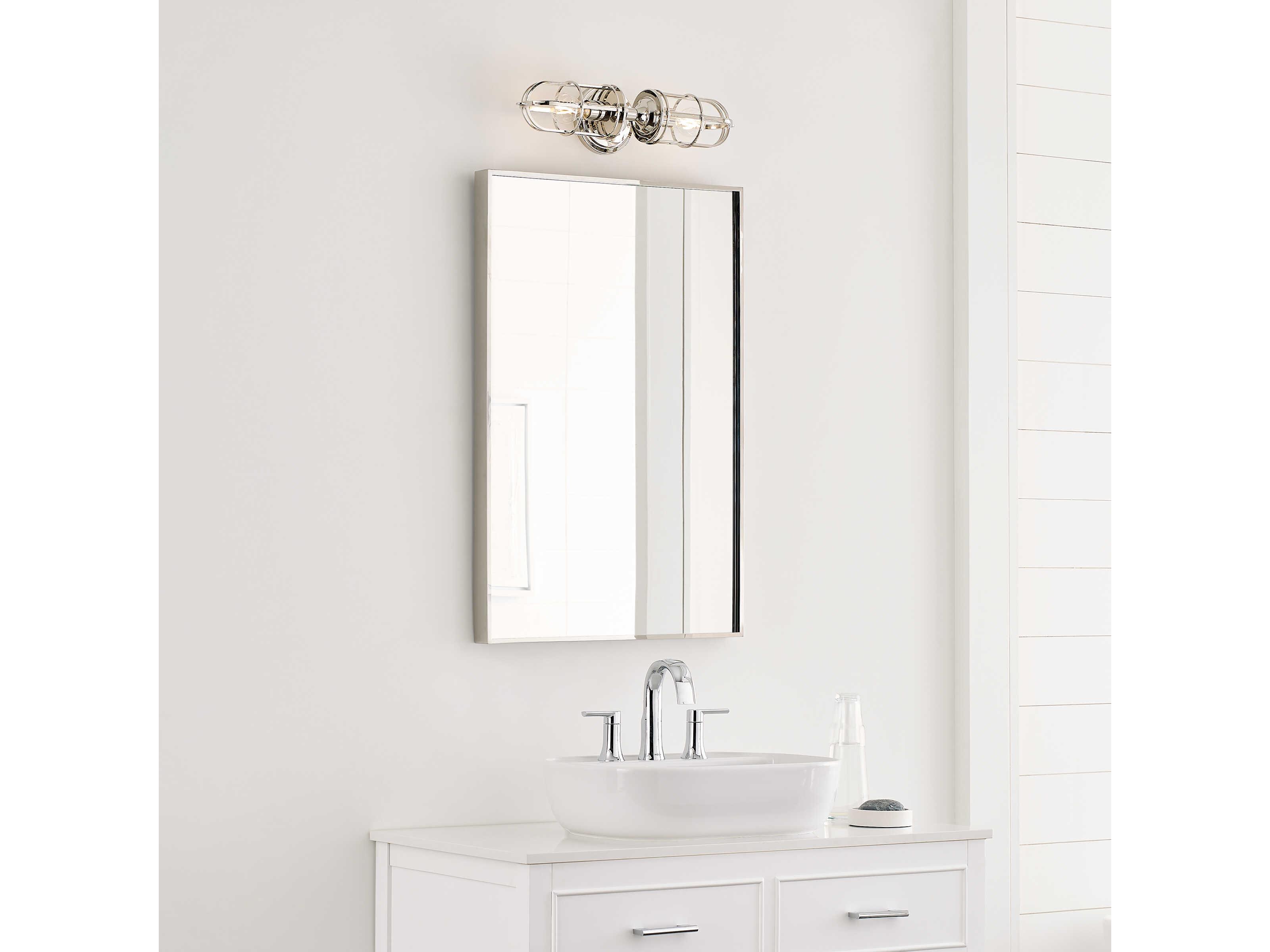 Generation Lighting Urban Renewal 2-Light Polished Nickel Glass Vanity Light