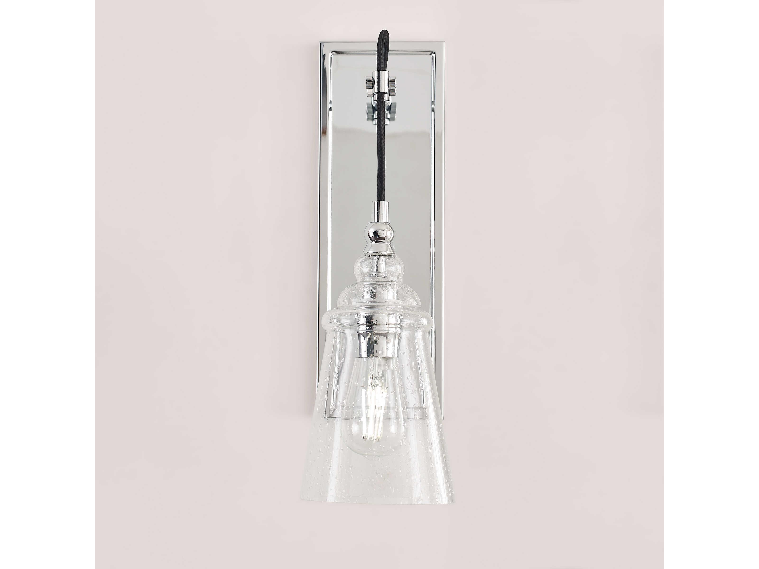 Generation Lighting Loras 1-Light Chrome Glass Wall Sconce