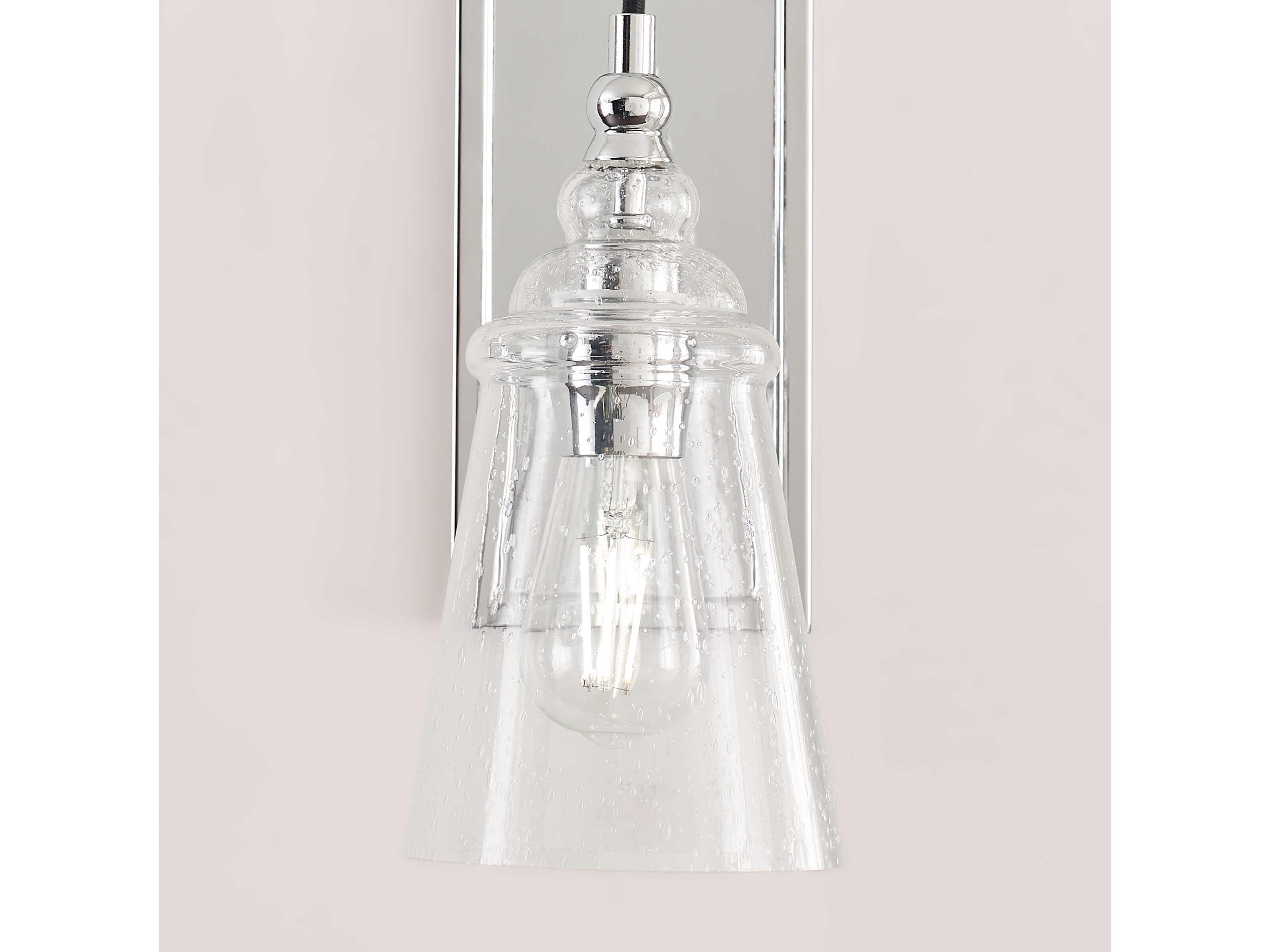 Generation Lighting Loras 1-Light Chrome Glass Wall Sconce
