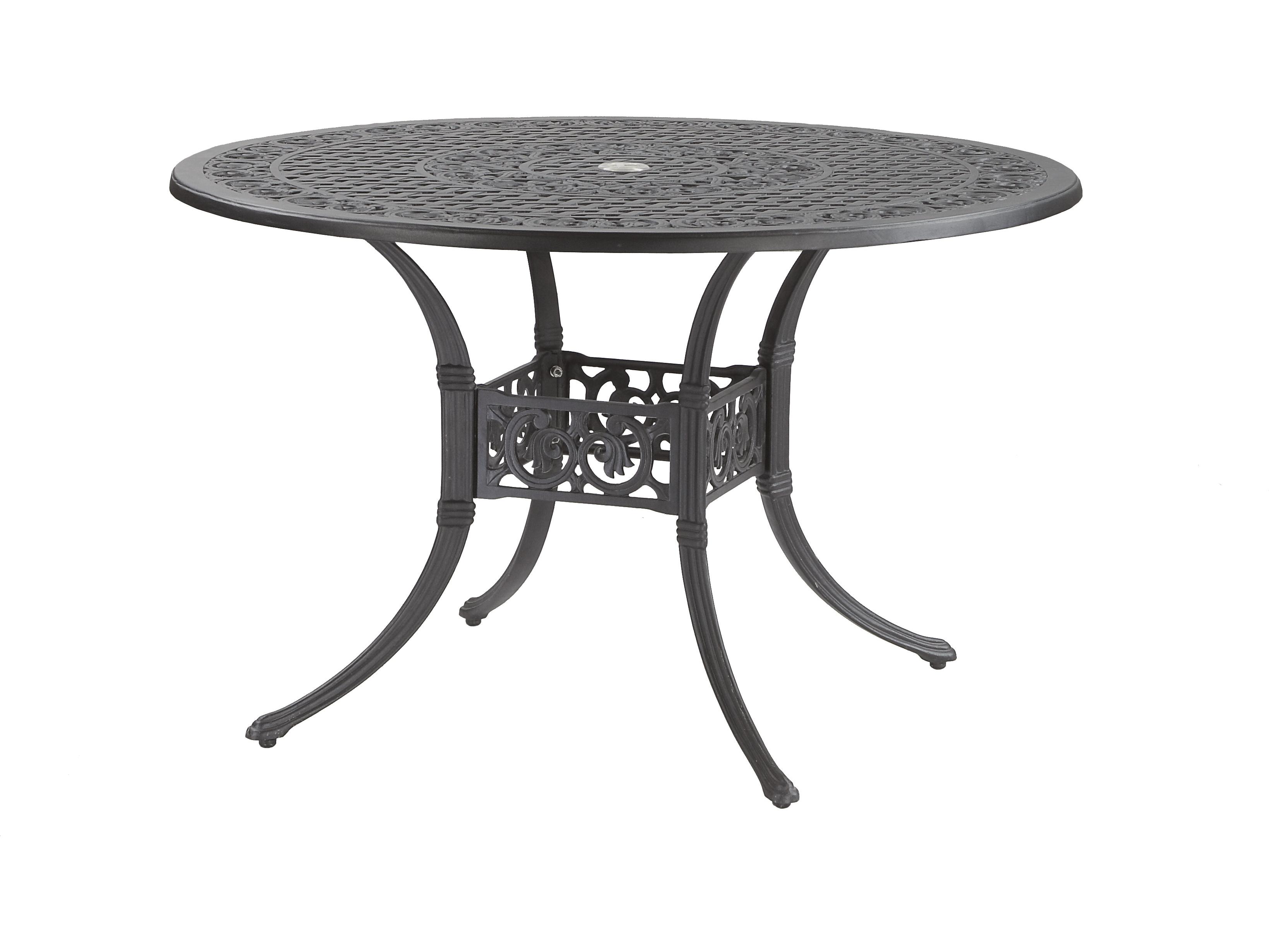 Gensun Michigan Cast Aluminum Round Outdoor Dining Table with Umbrella Hole