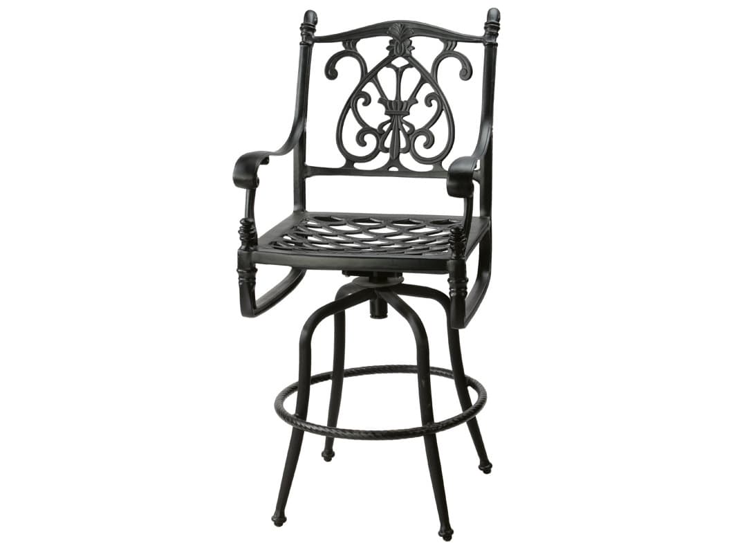 Gensun Florence Cast Aluminum Swivel Outdoor Patio Bar Stool