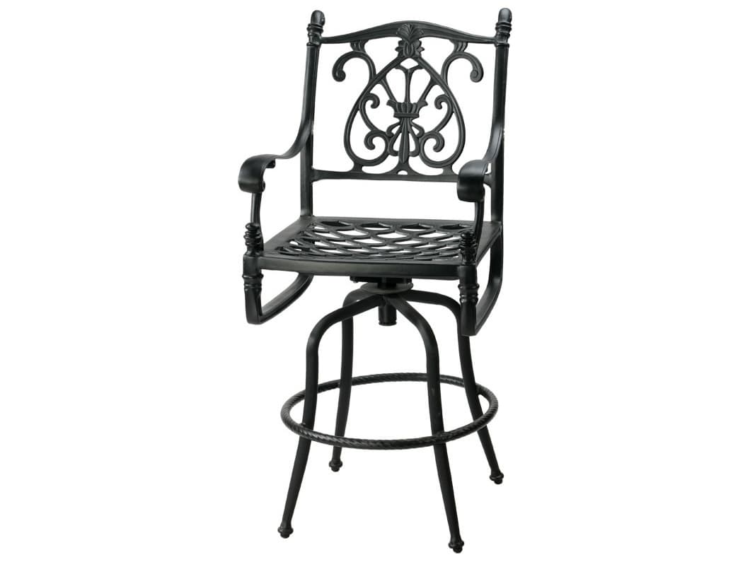 Gensun Florence Cast Aluminum Swivel Outdoor Patio Bar Stool