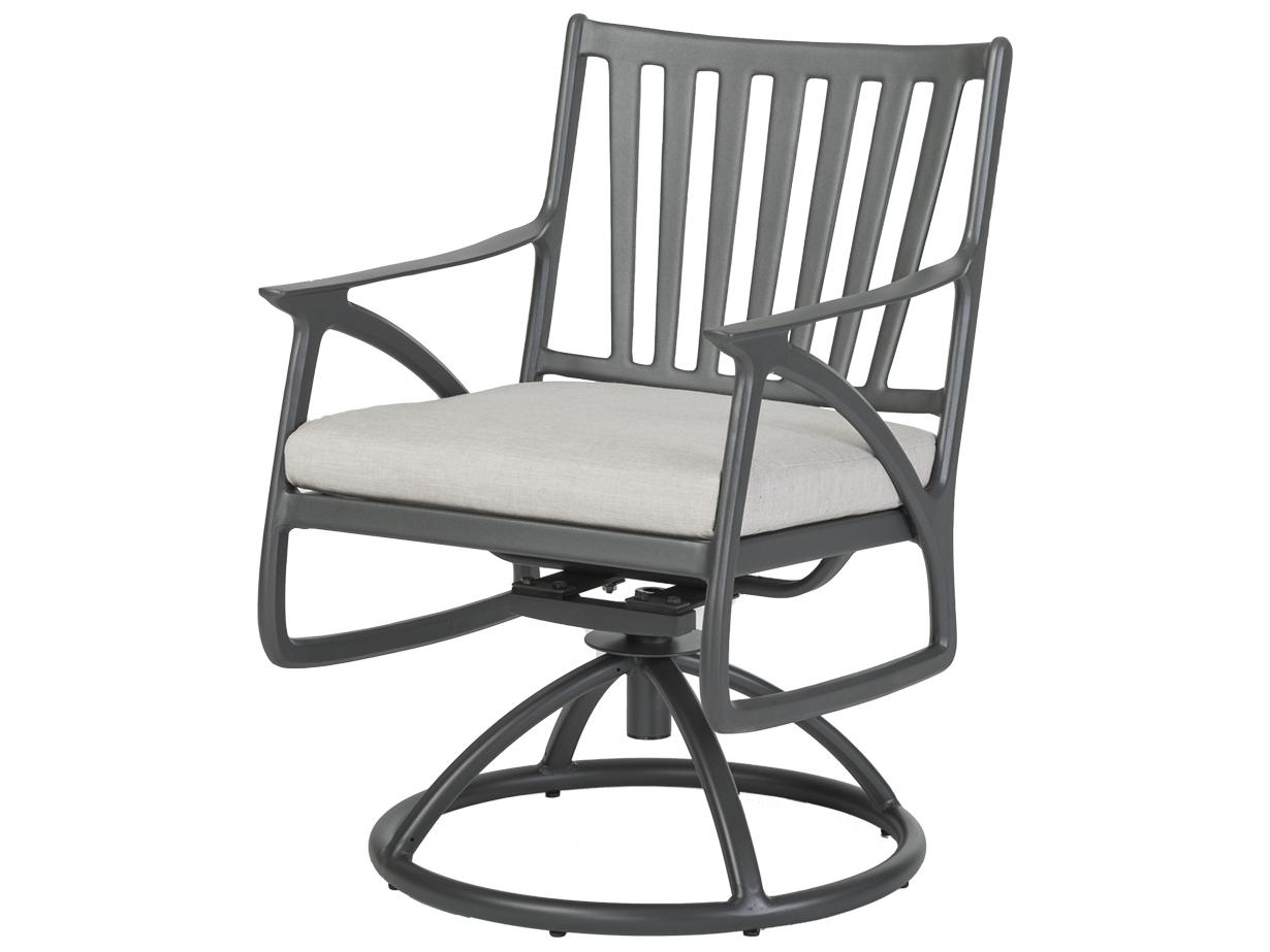 Gensun Amari Aluminum Carbon Swivel Rocker Outdoor Patio Dining Arm Chair