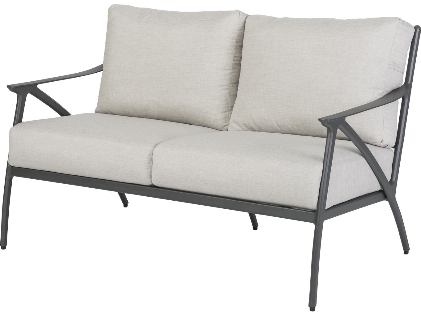 Gensun Amari Aluminum Carbon Outdoor Patio Loveseat