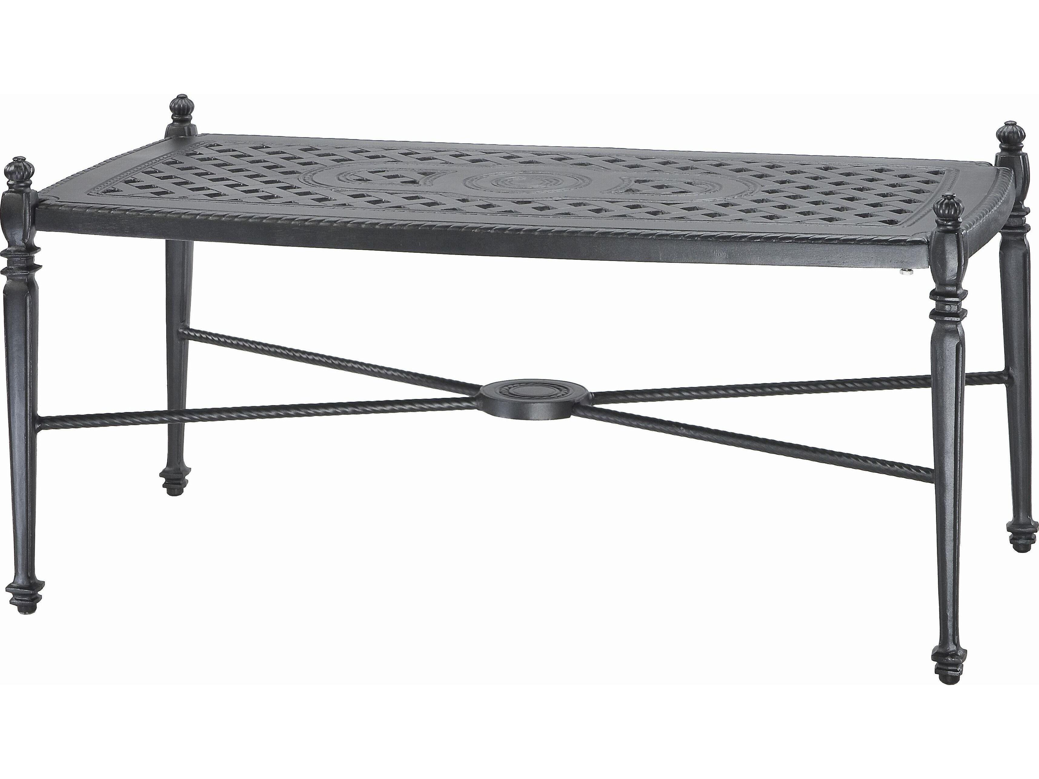 Gensun Grand Terrace Cast Aluminum Rectangular Outdoor Patio Coffee Table