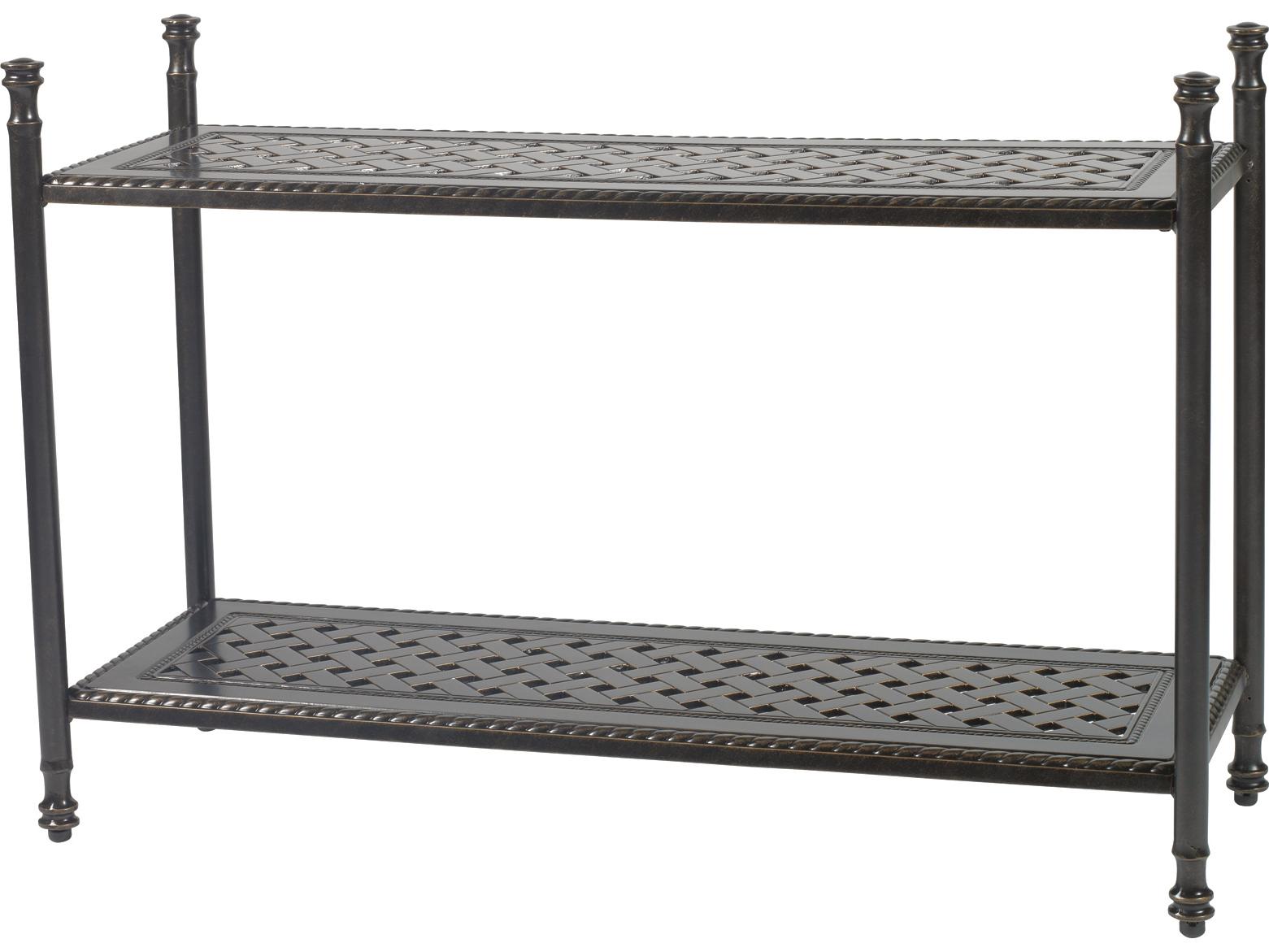 Gensun Grand Terrace Accessories Cast Aluminum Rectangular Outdoor Console Table