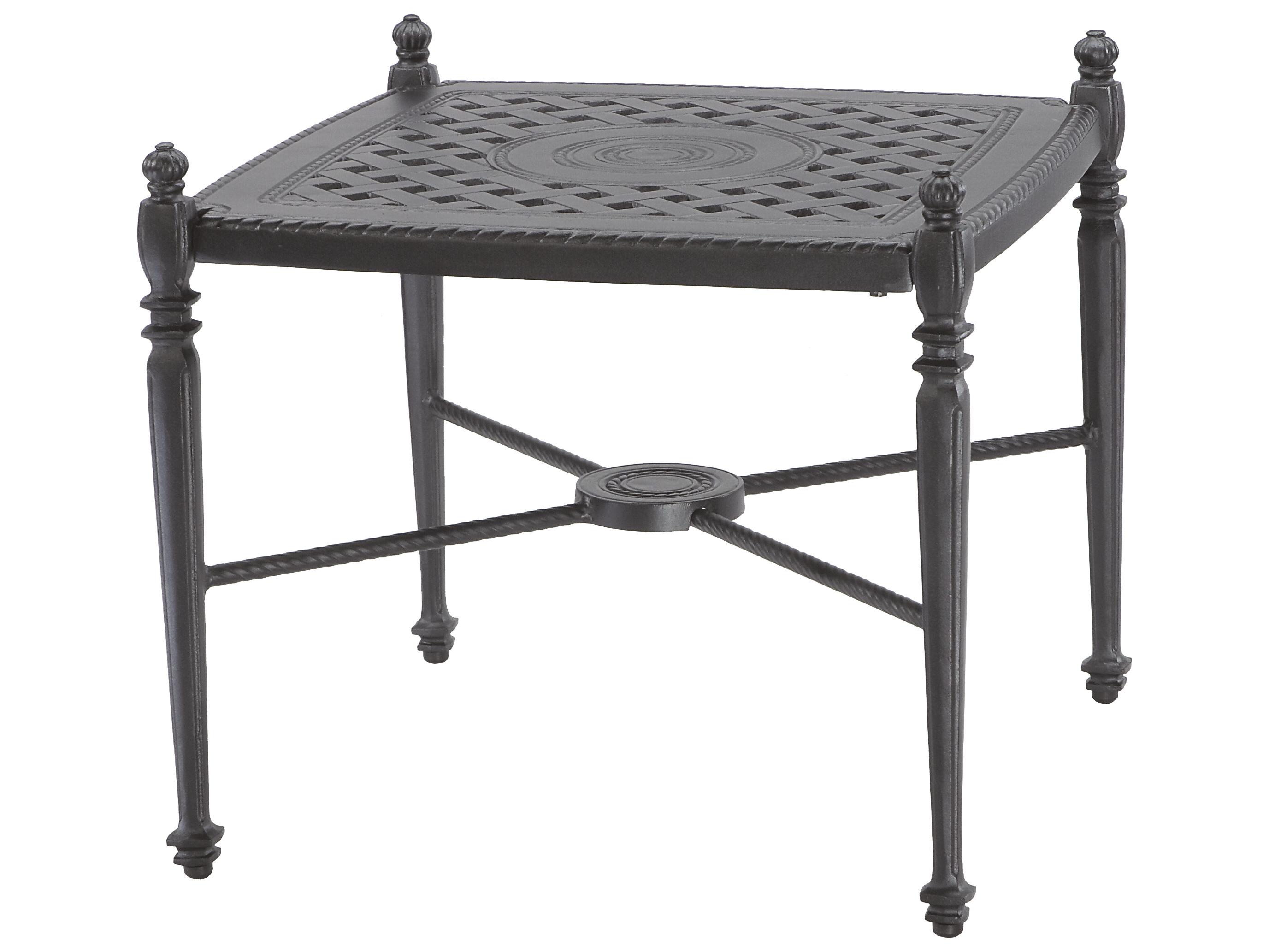 GenSun Grand Terrace Cast Aluminum Square Outdoor Patio End Table