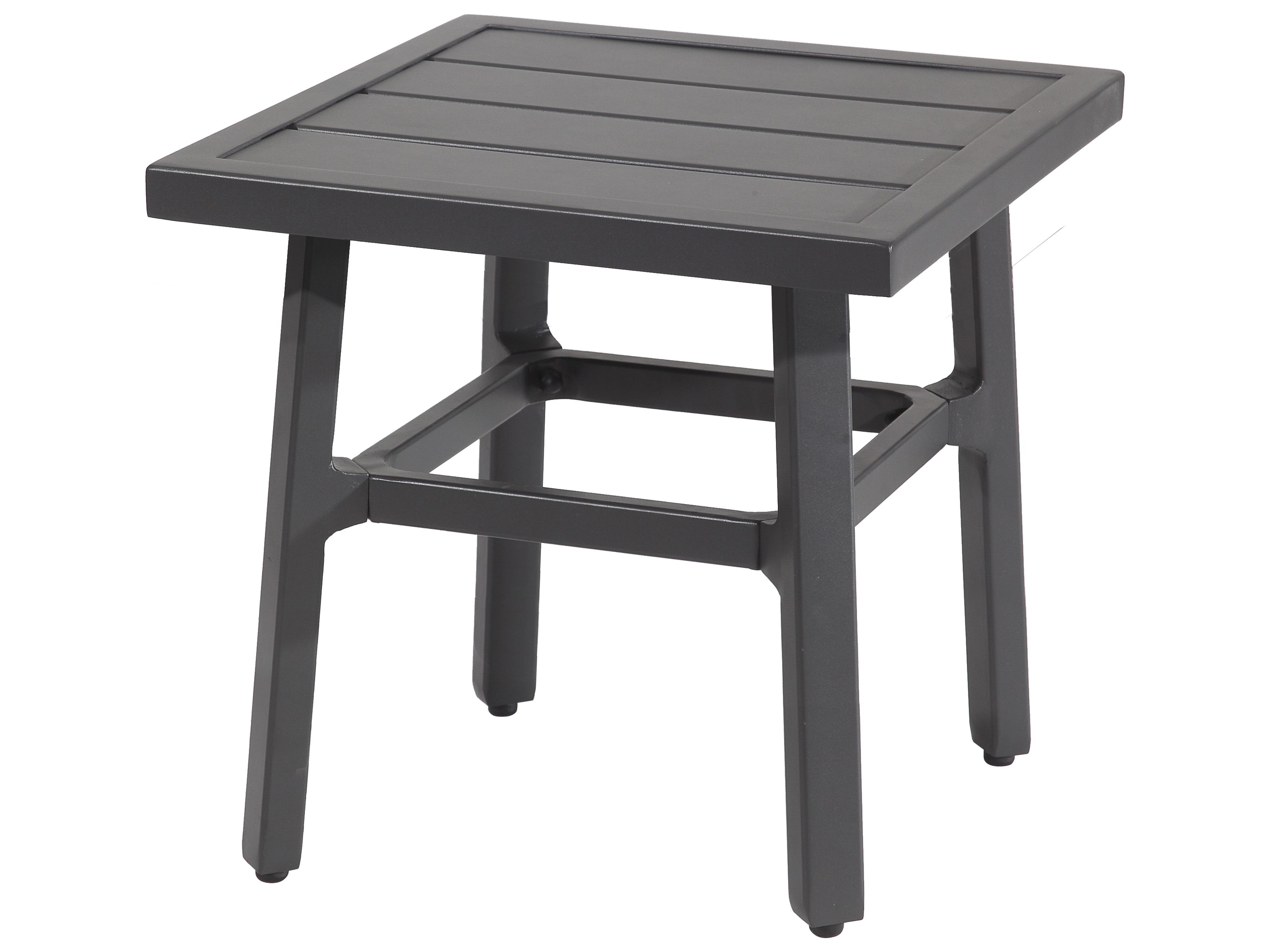 Gensun Plank Aluminum Aluminum Square Outdoor Patio End Table