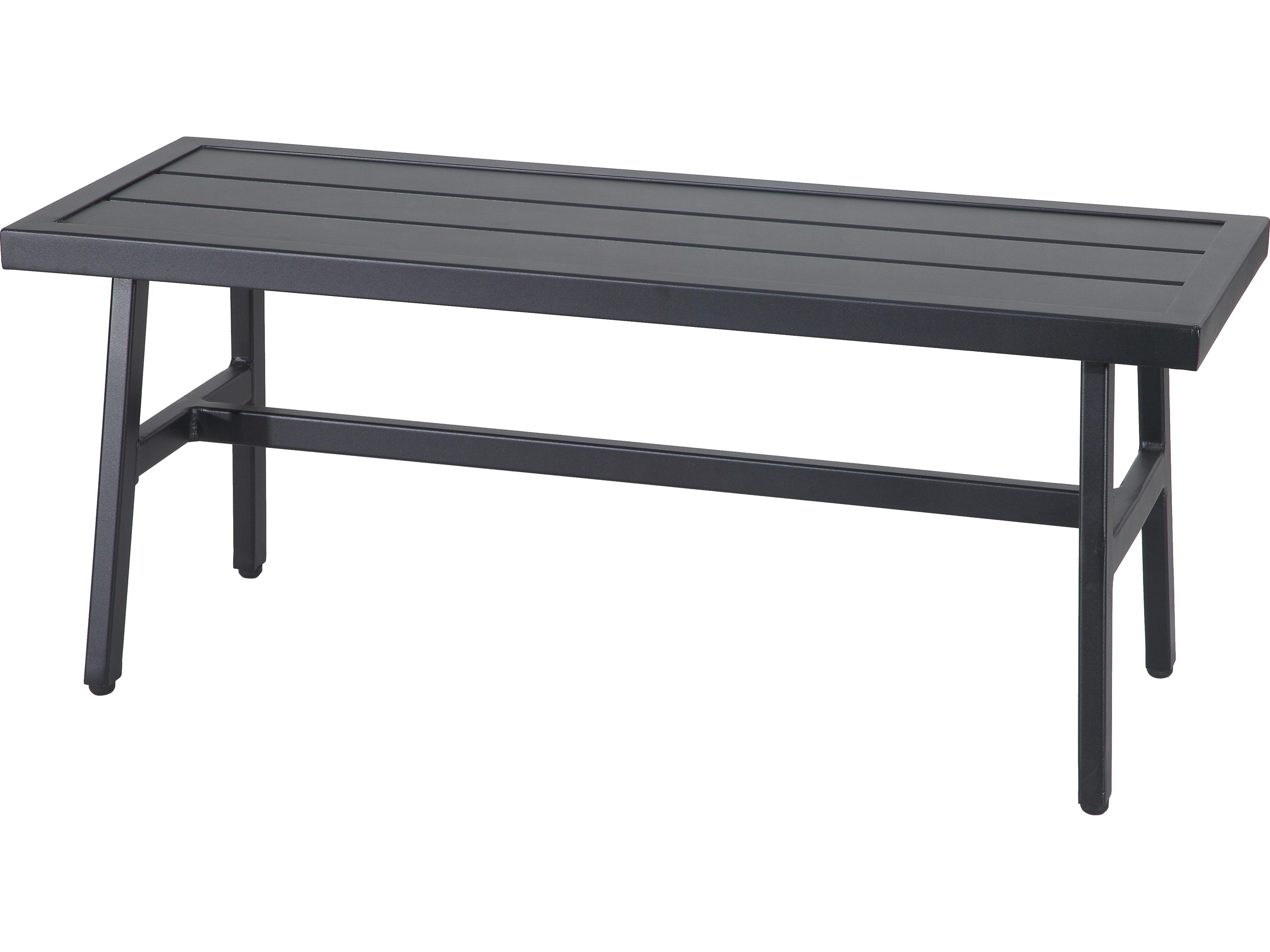 Gensun Plank Aluminum Cushion Outdoor Bench