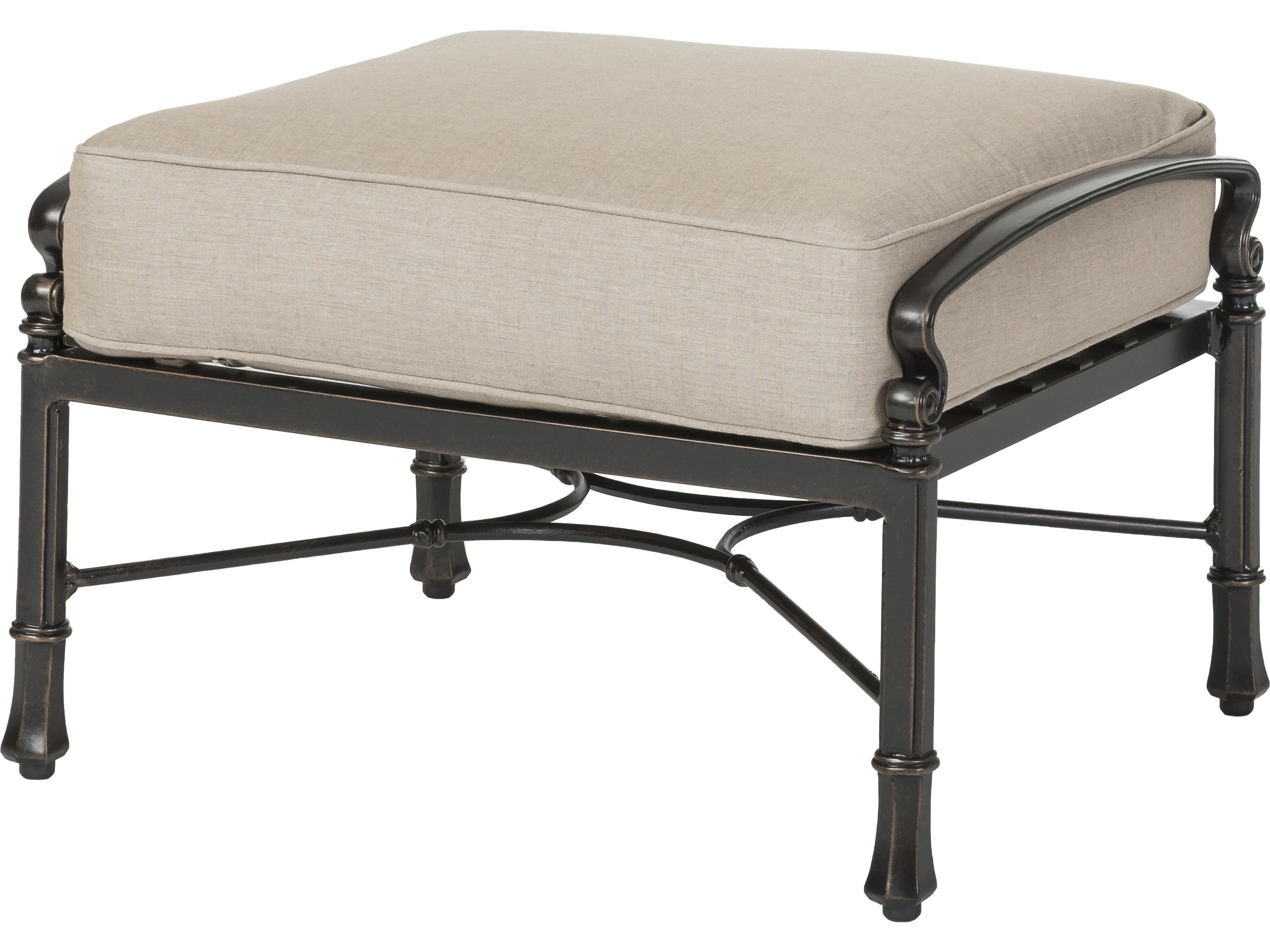 Gensun Bella Vista Cast Aluminum Outdoor Ottoman - No Cushion