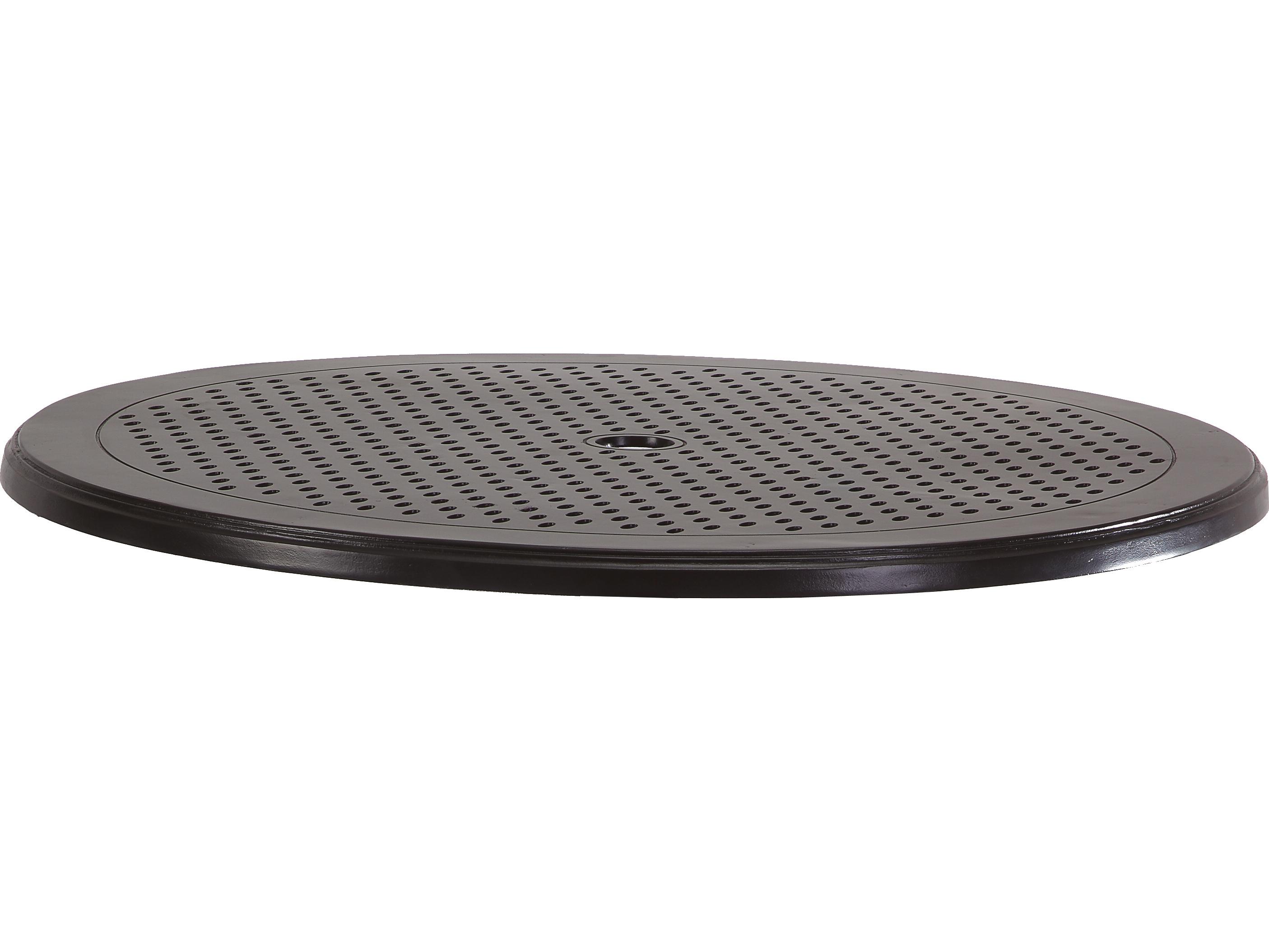 Gensun Lotus Ruby Cast Aluminum Round Pedestal Table Top with Umbrella Hole