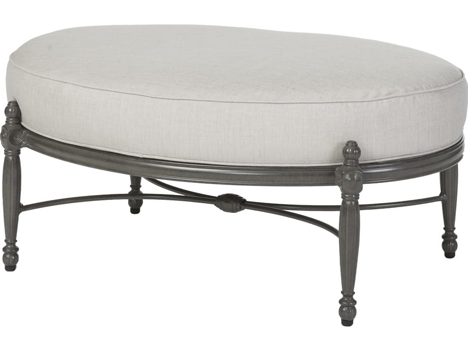 Gensun Bel Air Cast Aluminum Oval Outdoor Patio Ottoman