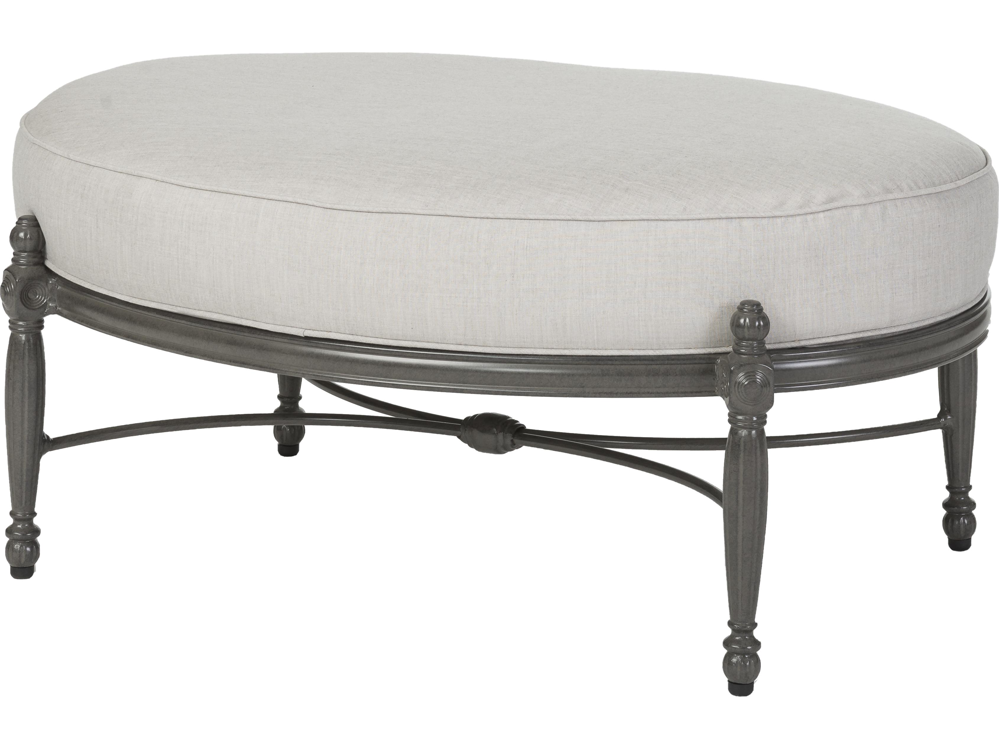 Gensun Bel Air Cast Aluminum Oval Outdoor Patio Ottoman - No Cushion