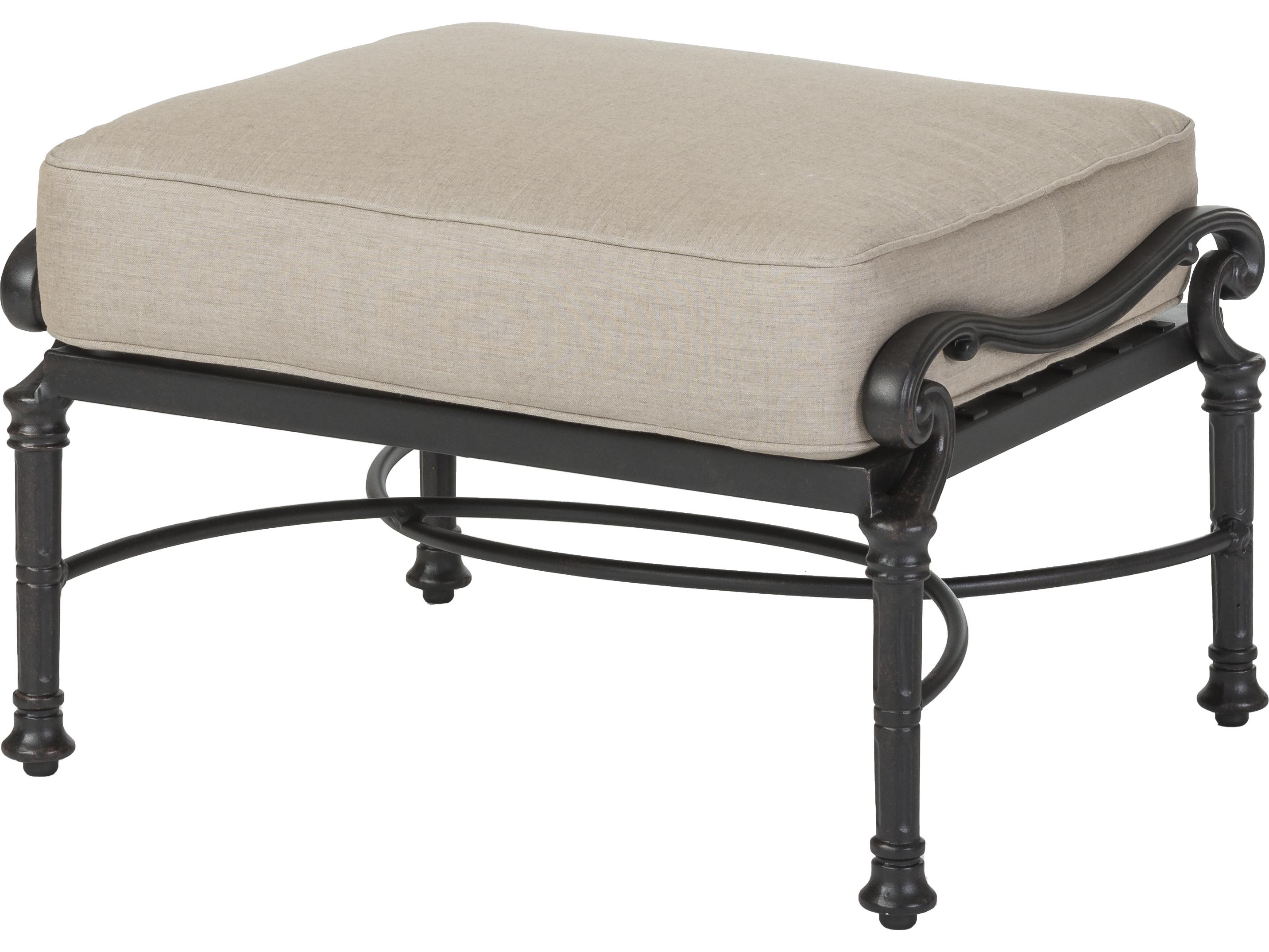 Gensun Florence Cast Aluminum Patio Ottoman - No Cushion