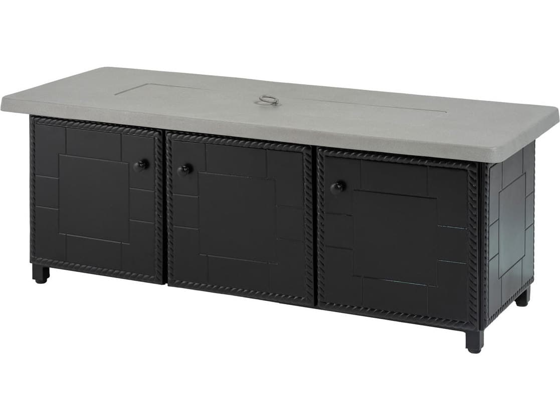 Gensun Paradise Aluminum Rectangular Chat Height Fire Pit Base