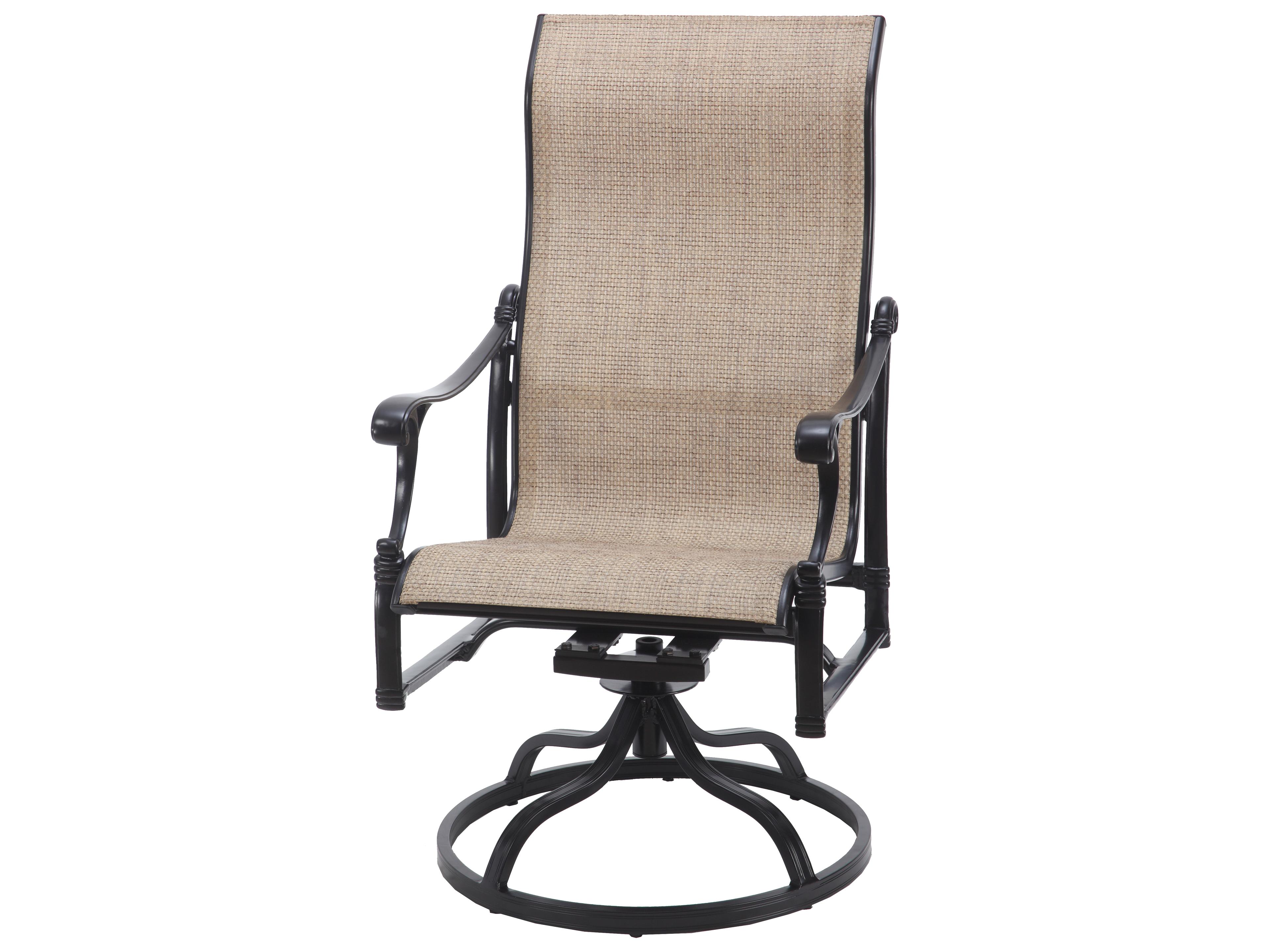 Gensun Michigan Sling Cast Aluminum High Back Swivel Rocker