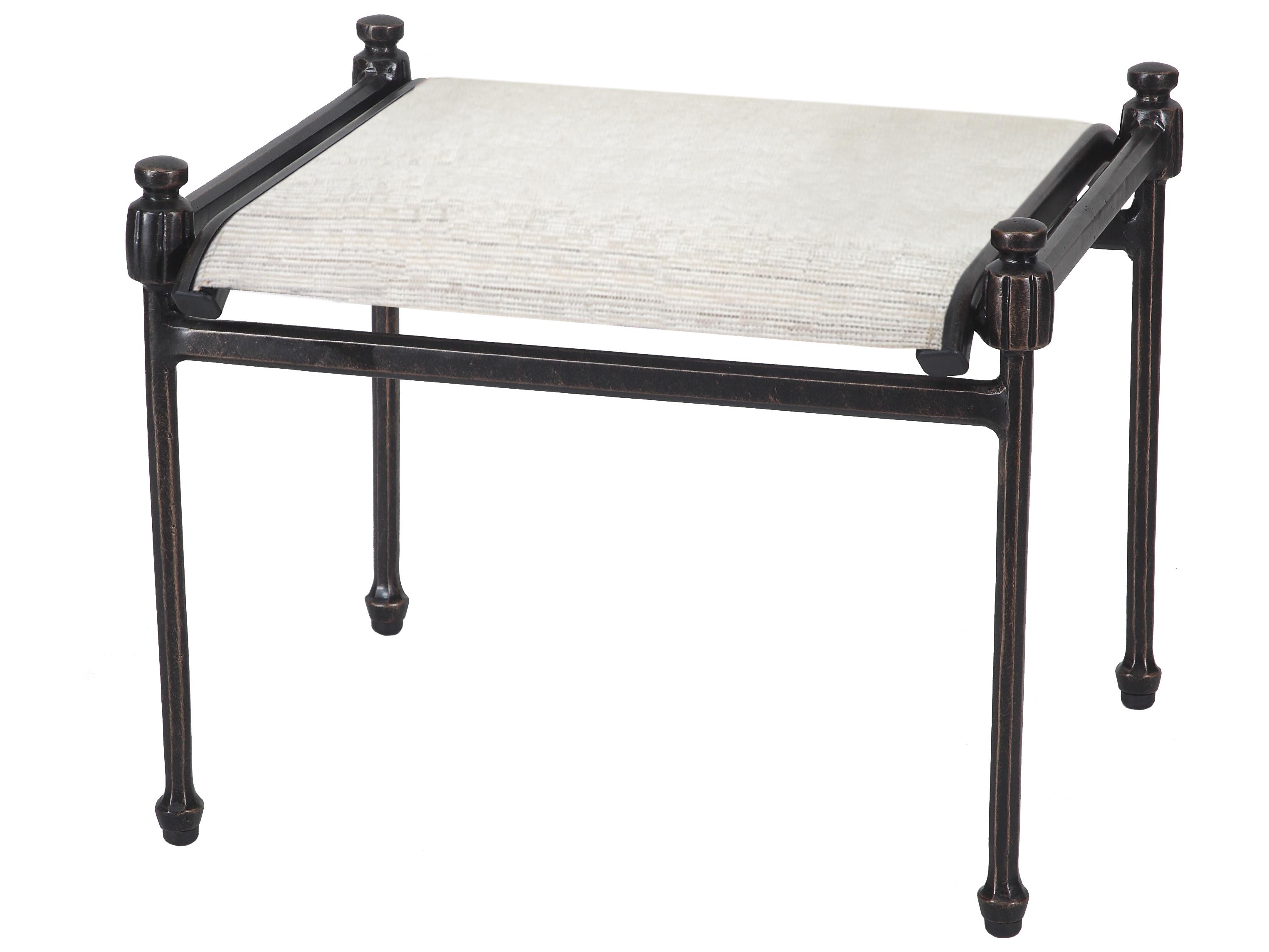 Gensun Morro Bay Sling Cast Aluminum Outdoor Patio Ottoman