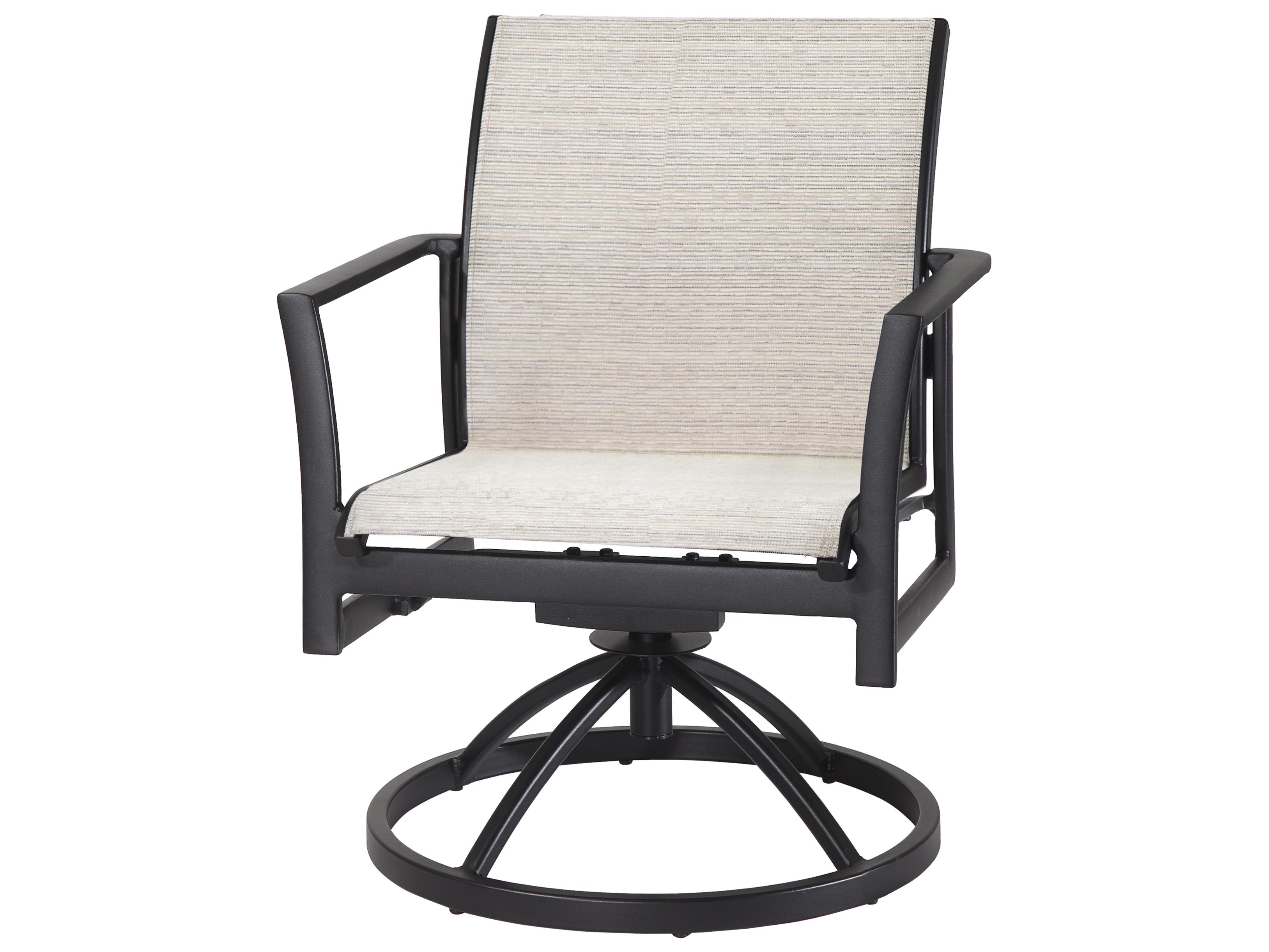 Gensun Echelon Sling Aluminum Swivel Rocker Outdoor Dining Arm Chair