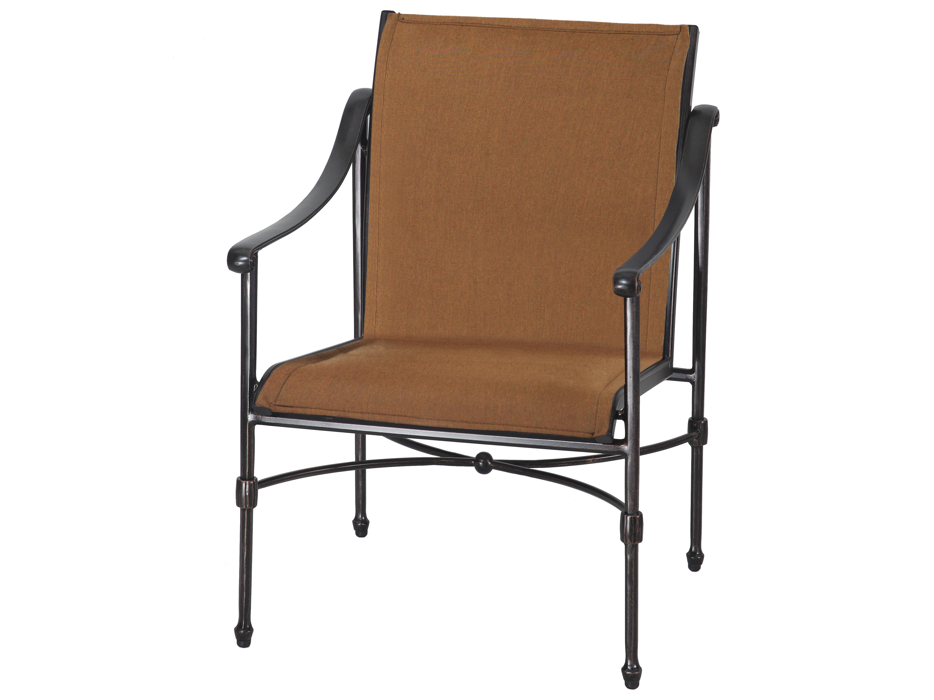 Gensun Morro Bay Padded Sling Cast Aluminum Patio Dining Chair