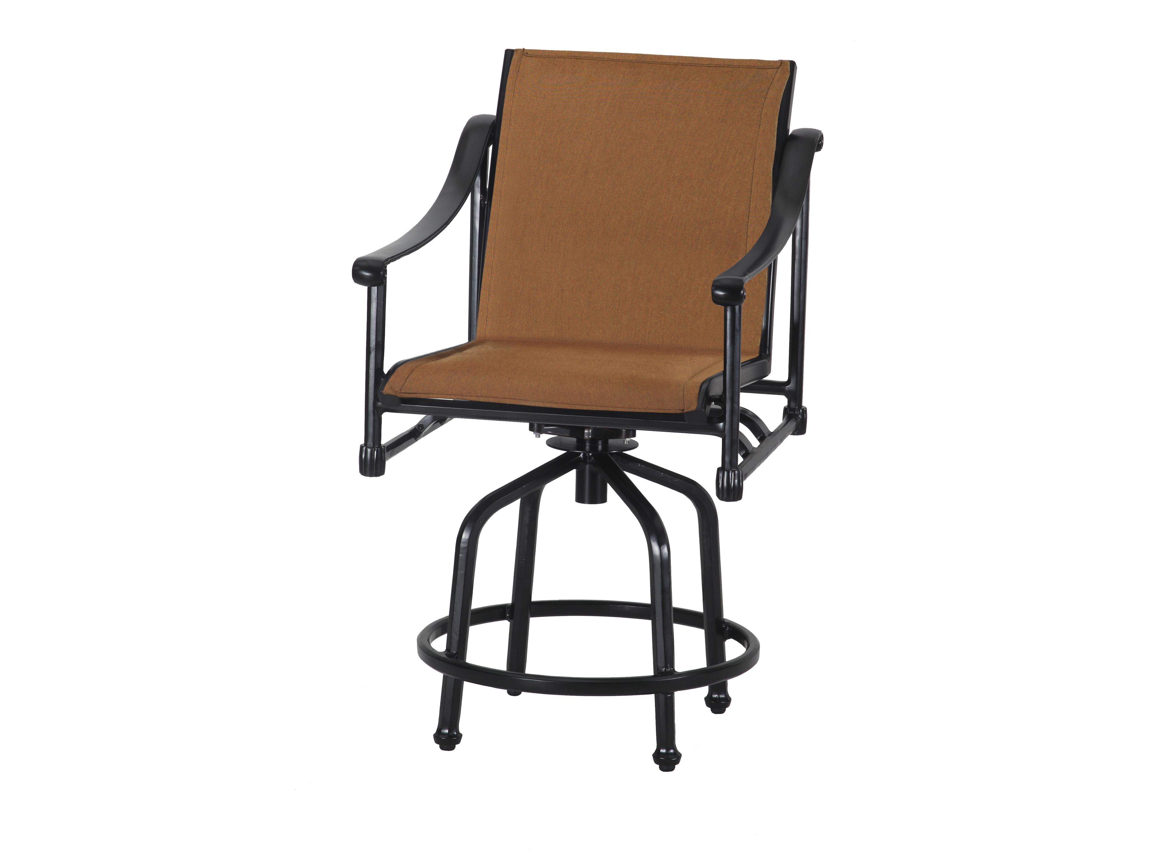 Gensun Morro Bay Padded Sling Cast Aluminum Outdoor Counter Stool