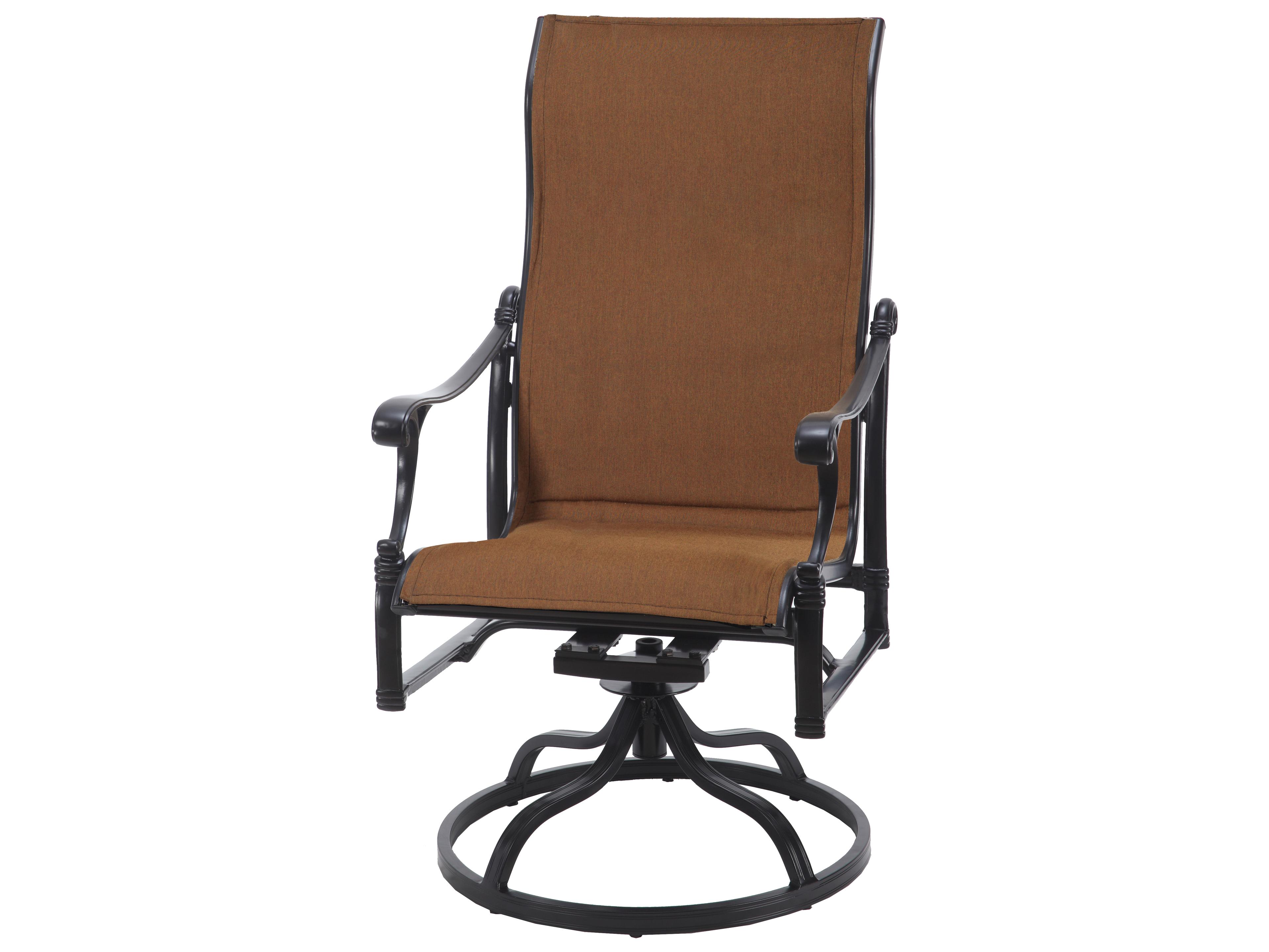Gensun Michigan Padded Sling Cast Aluminum High Back Swivel Rocker