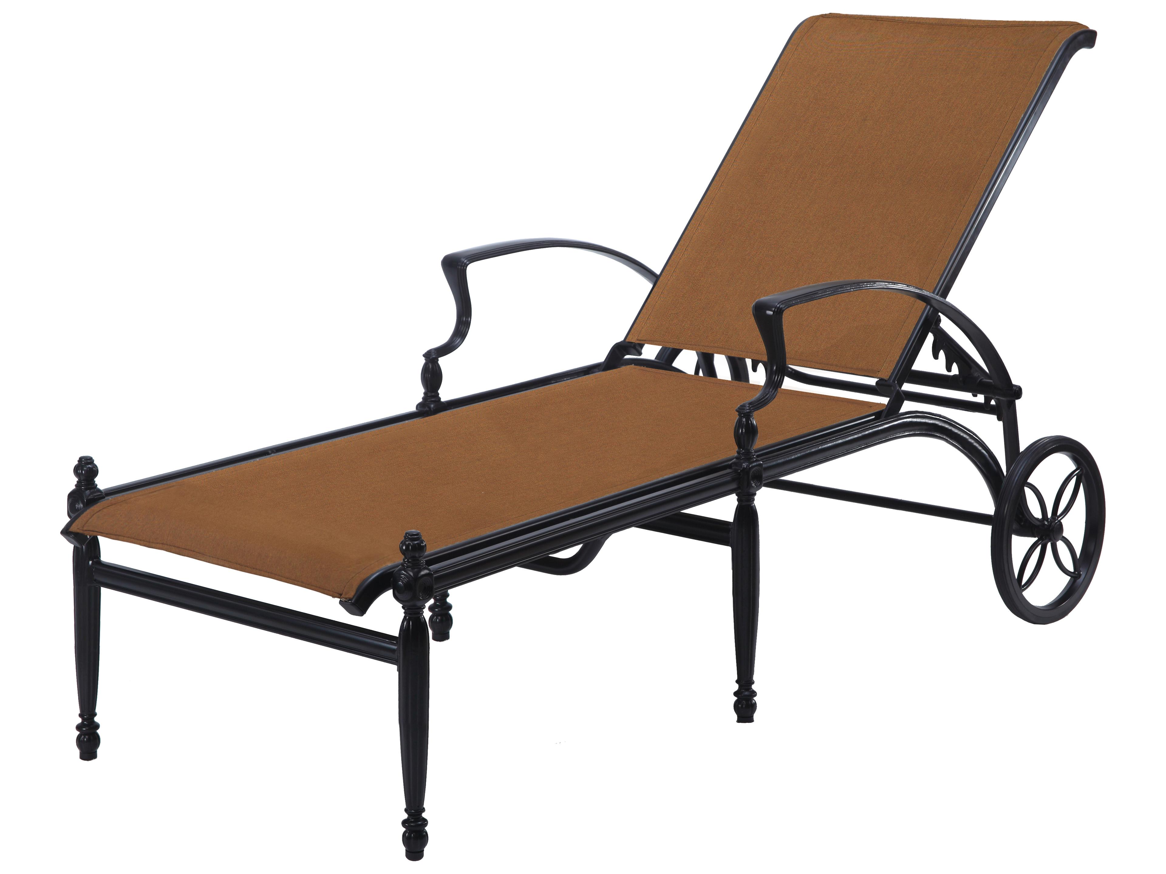 Gensun Bel Air Padded Sling Cast Aluminum Outdoor Chaise Lounge