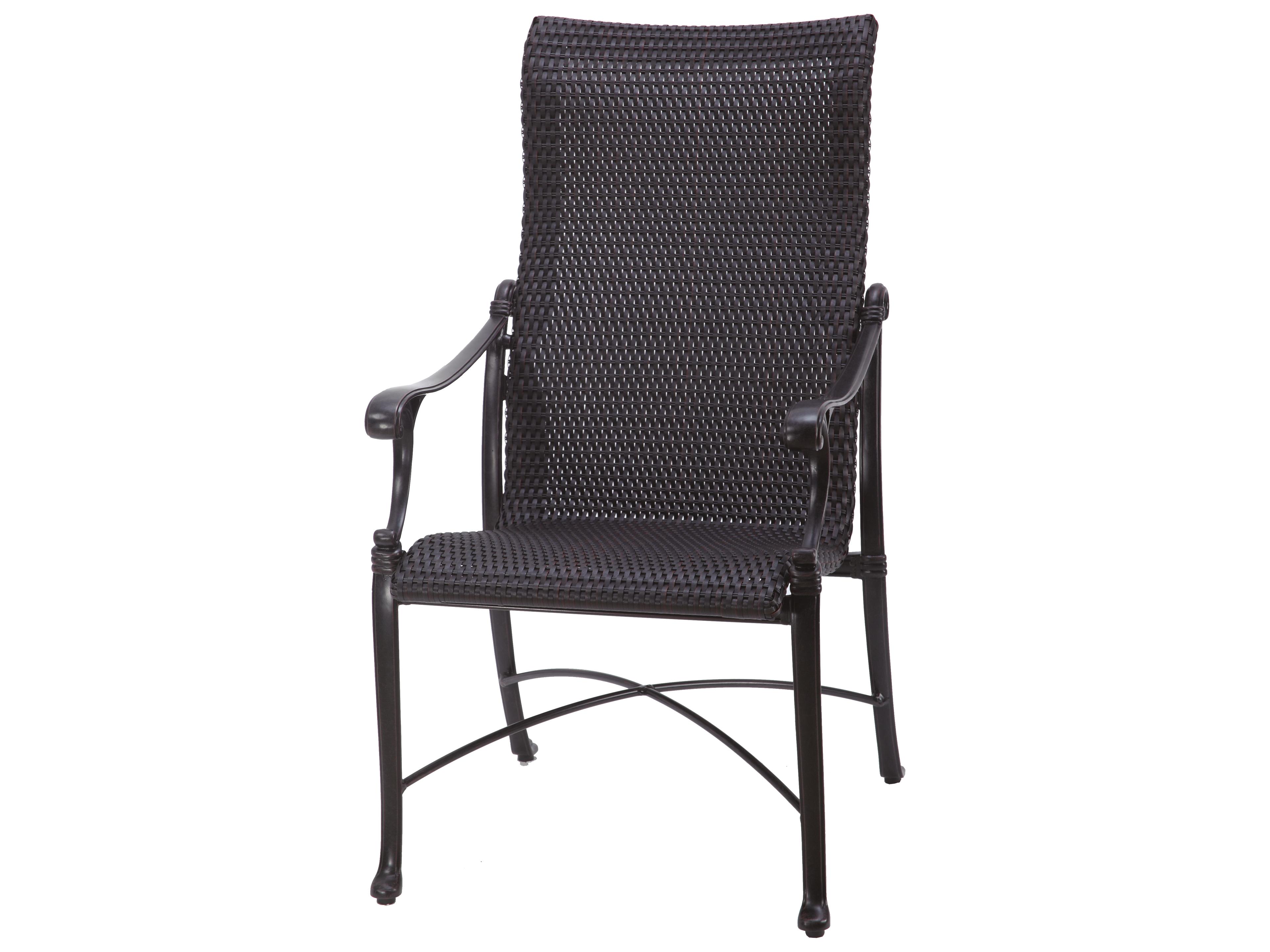 Gensun Michigan Woven Cast Aluminum High Back Outdoor Dining Chair