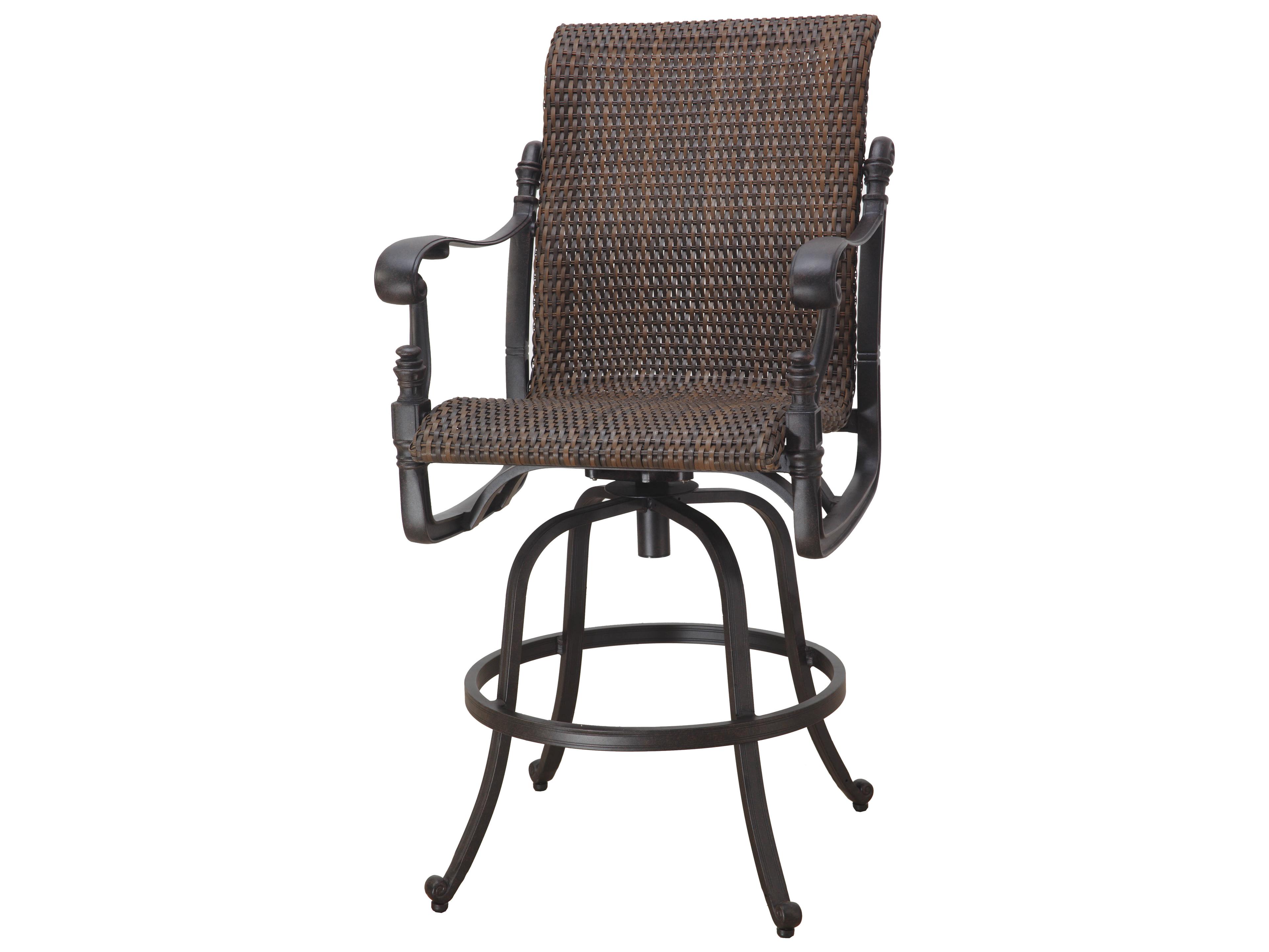 Gensun Florence Woven Cast Aluminum Swivel Patio Bar Stool