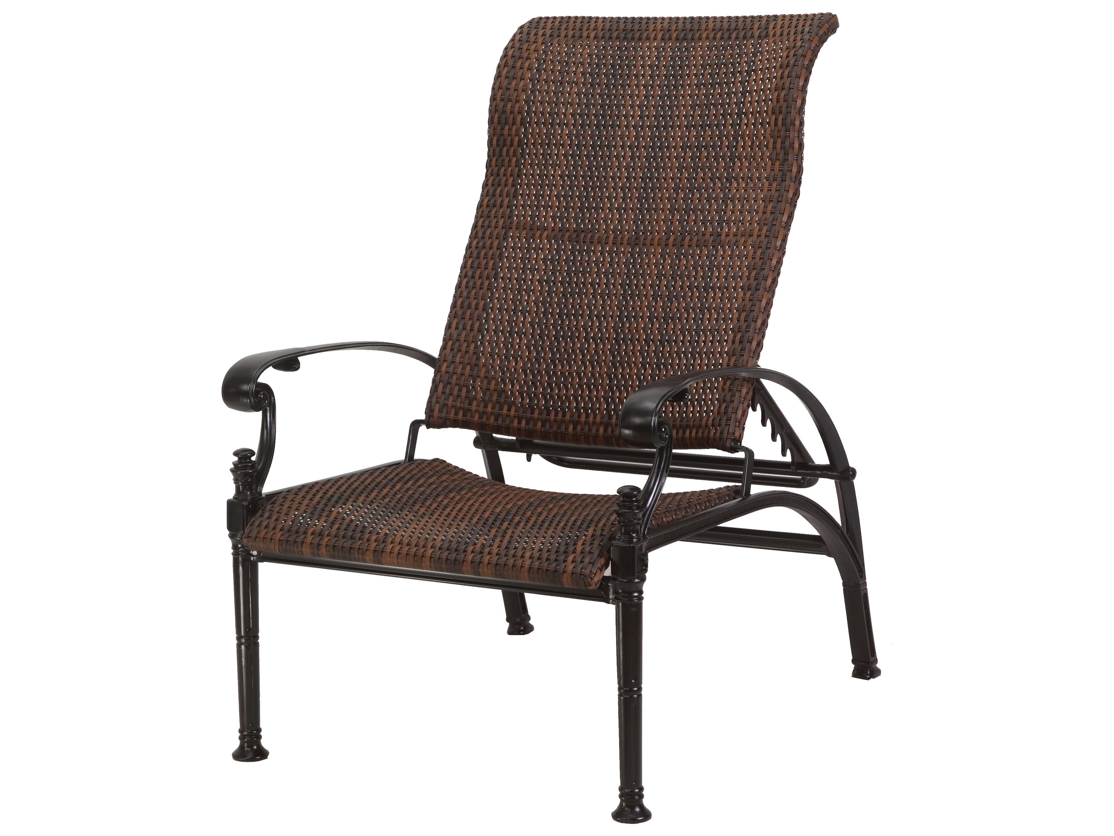 Gensun Florence Woven Cast Aluminum Recliner Outdoor Patio Lounge Chair