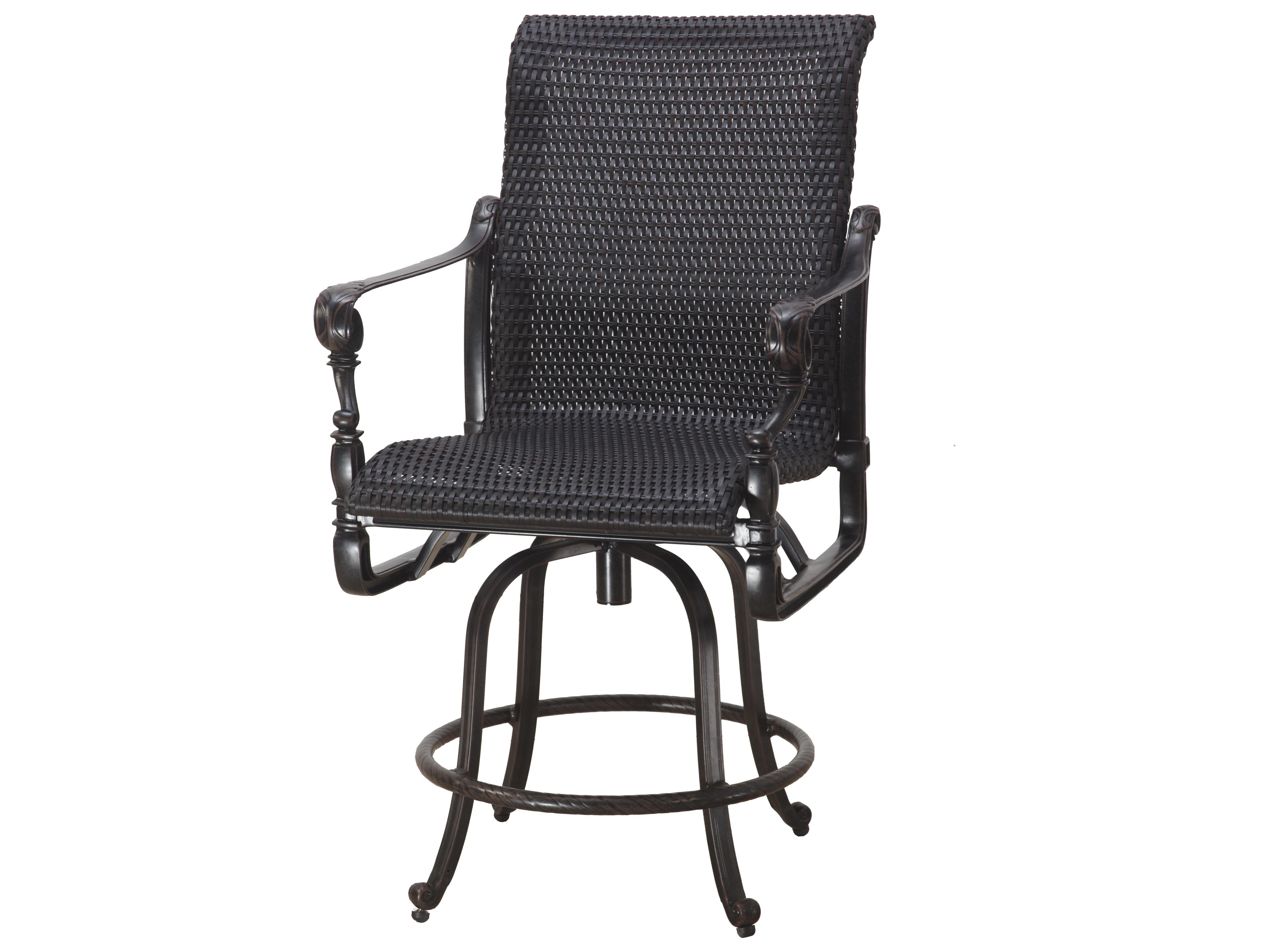 Gensun Grand Terrace Woven Cast Aluminum Swivel Balcony Stool