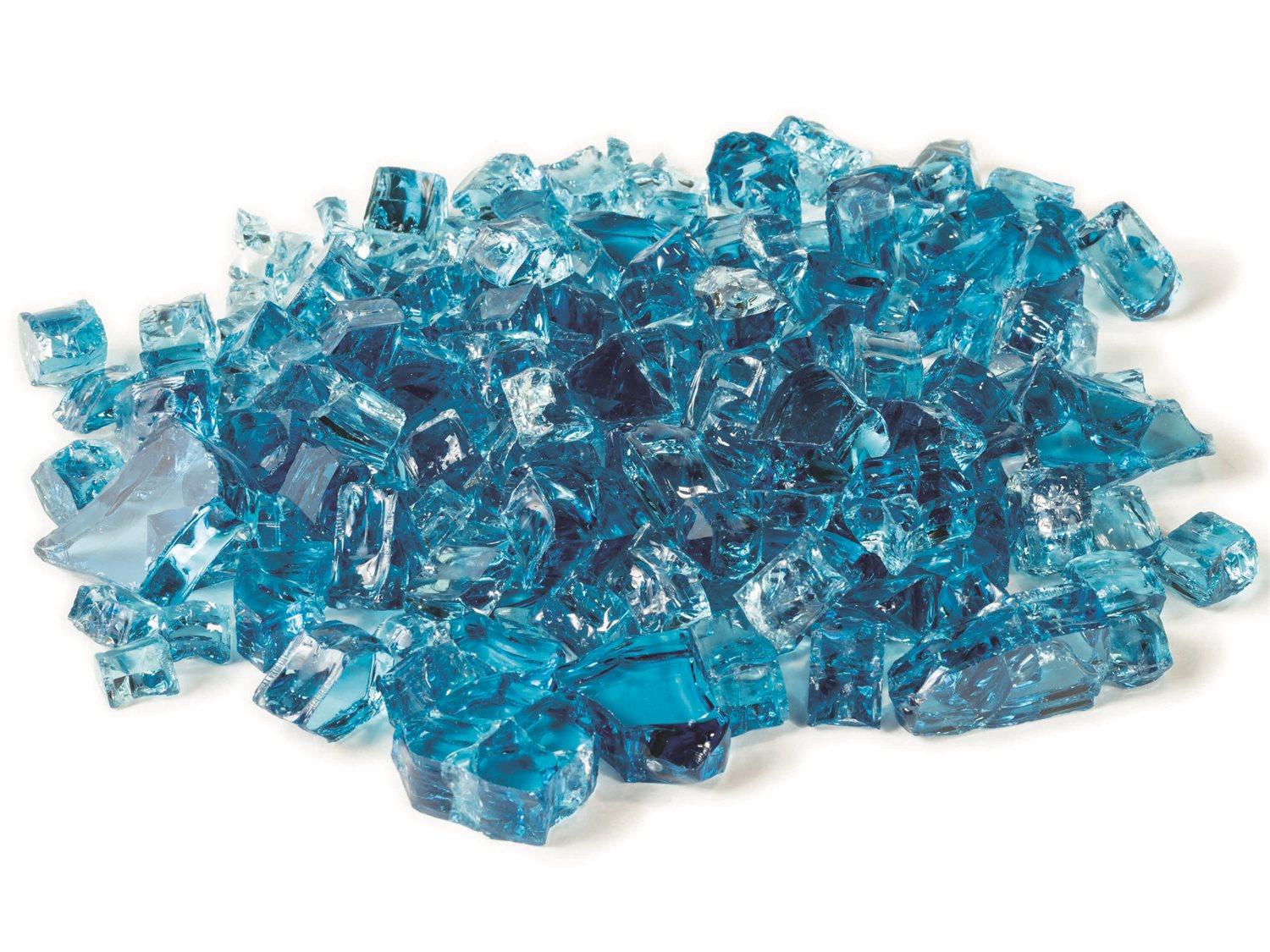 Gensun Gas Fire Pit Accessories Tempered Fire Glass in Ford Blue